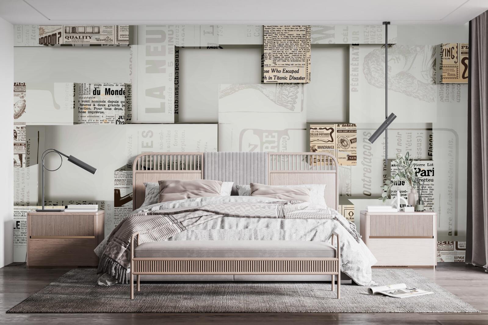 Fototapeta abstrakcja z pudełek po gazetach na półkach