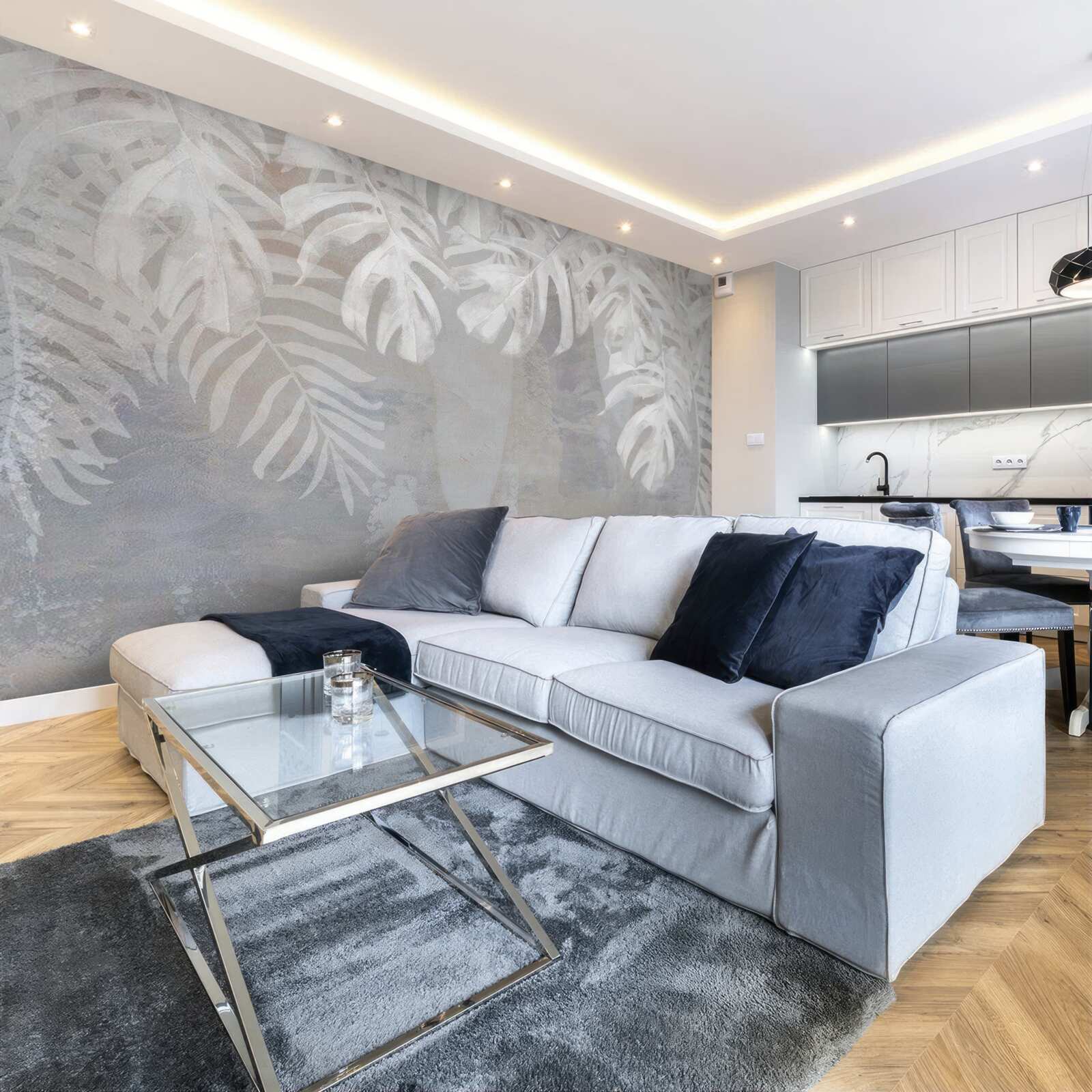 Fototapeta białe liście palmowe