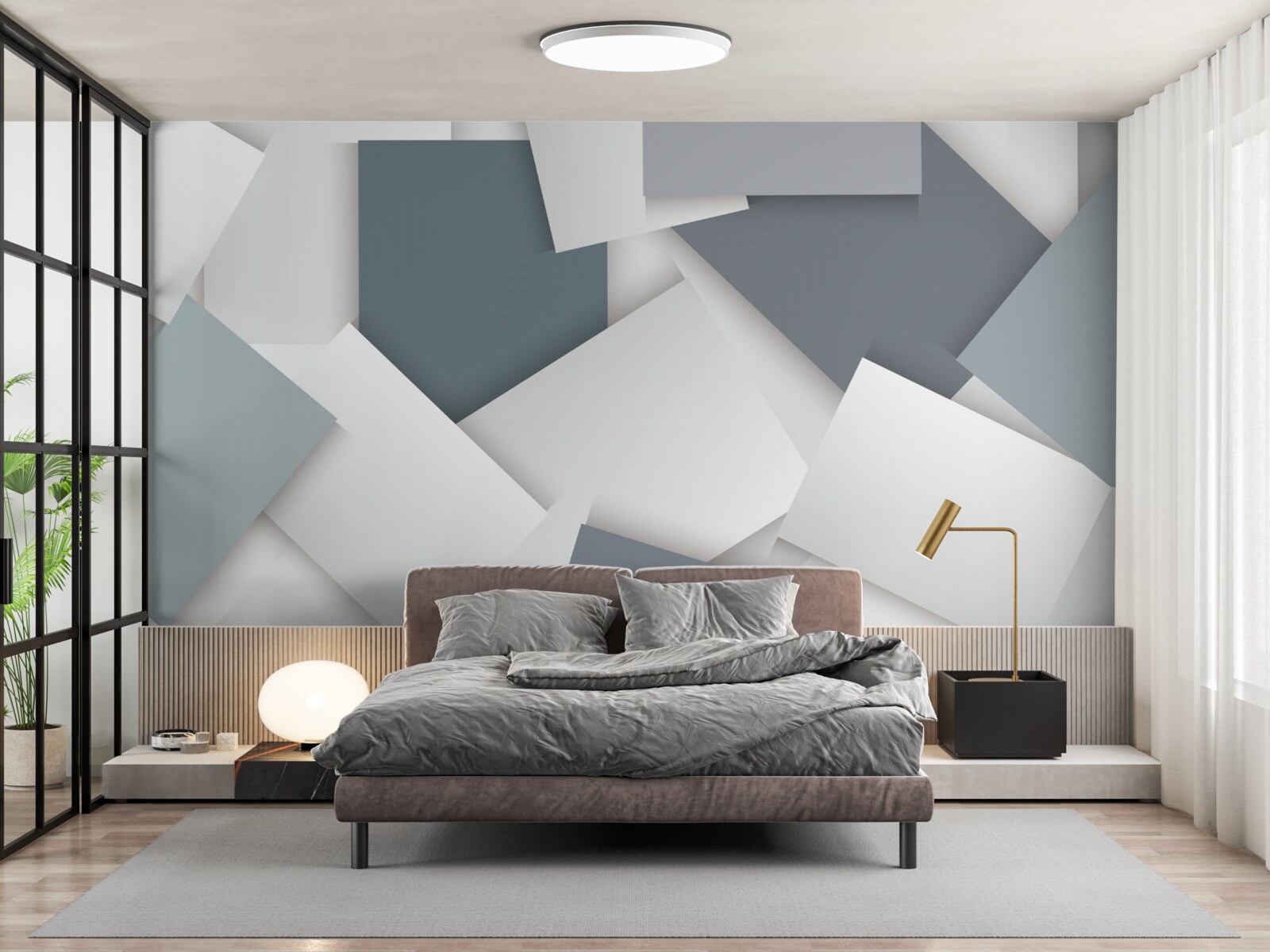 Fototapeta kwadraty są białe i szare