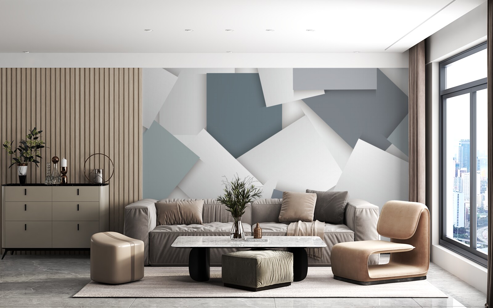 Fototapeta kwadraty są białe i szare