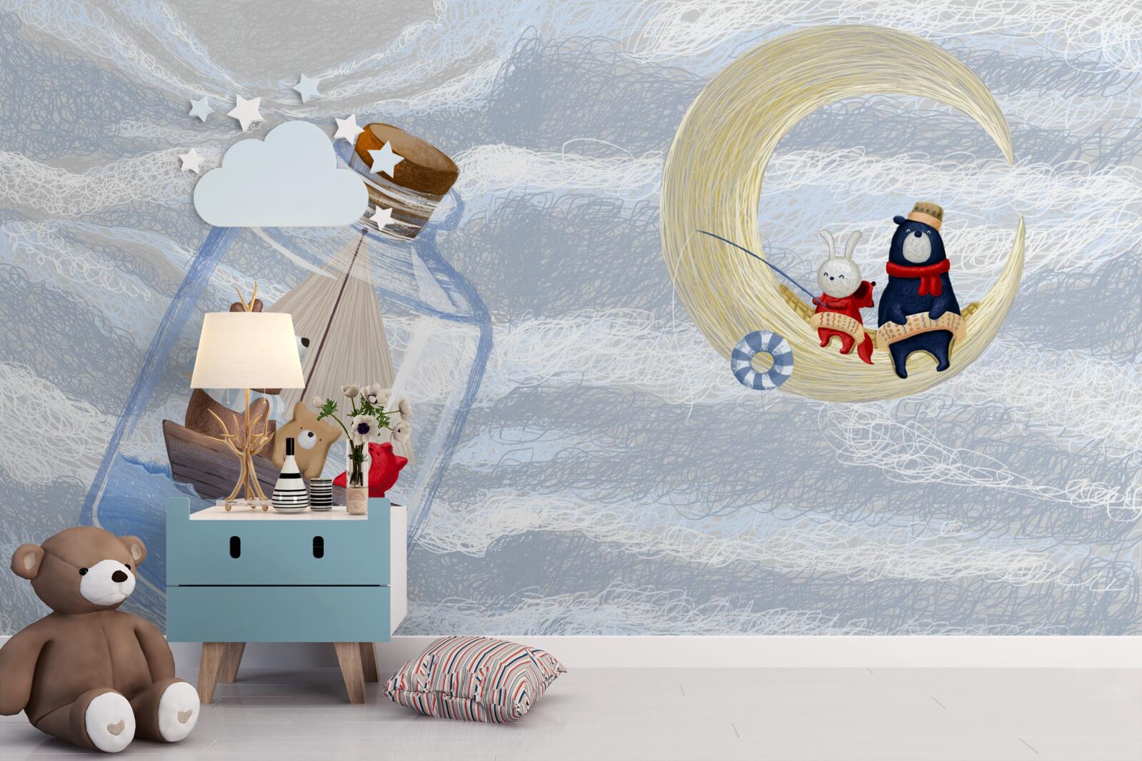 Fototapeta zwierzęta księżycowe i butelkowe