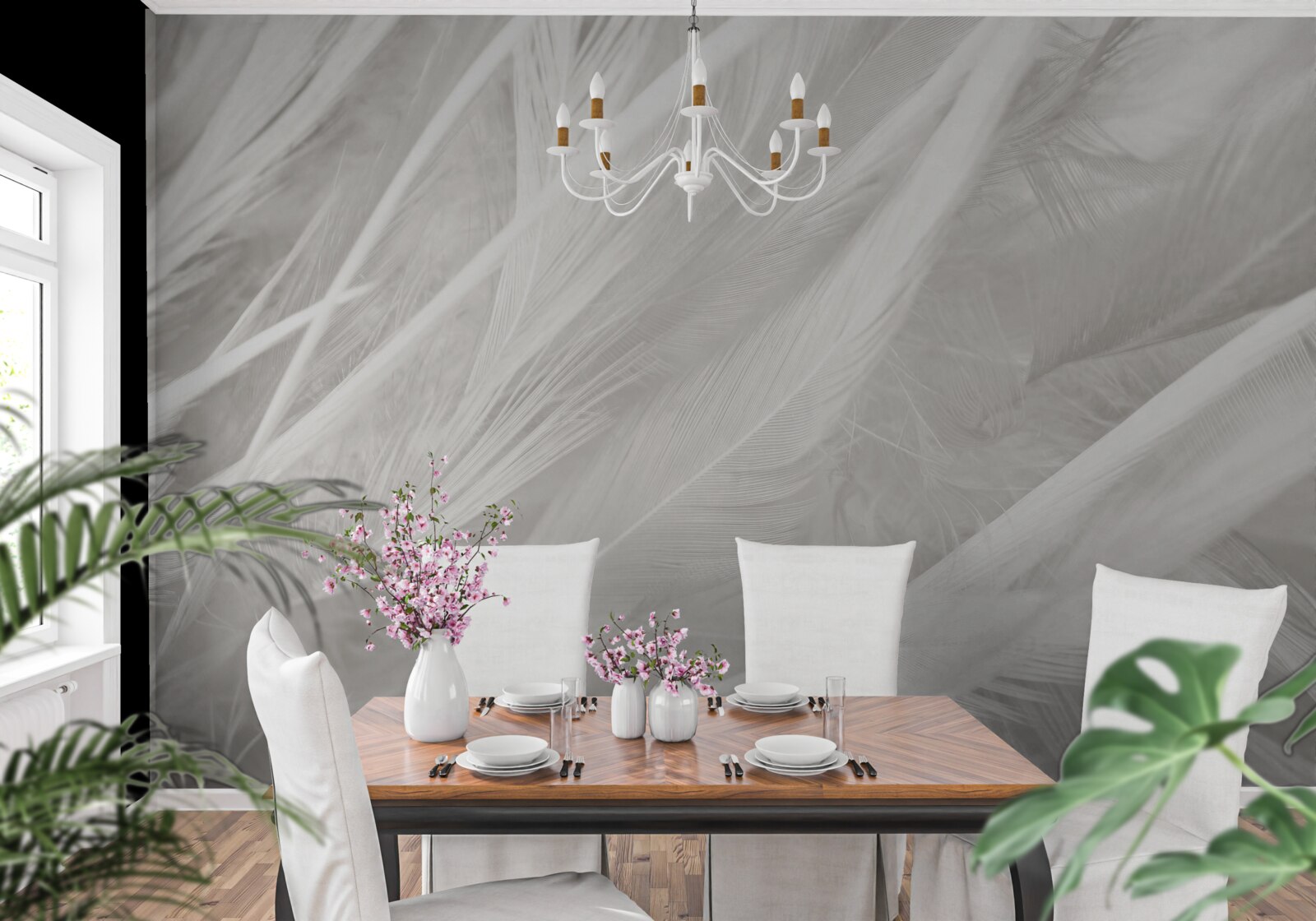 Fototapeta duża liczba jasnych piór