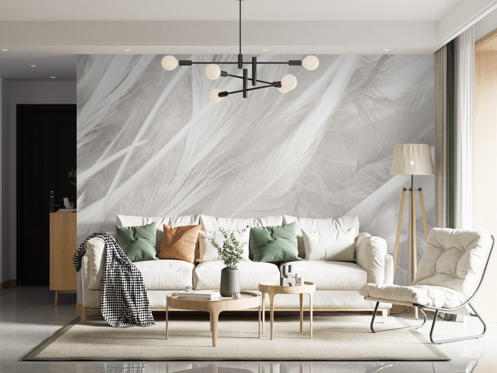 Fototapeta duża liczba jasnych piór