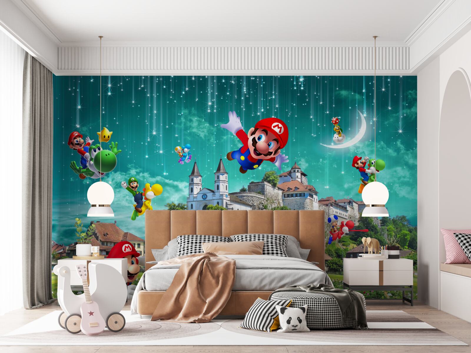 Fototapeta postacie mario w metropolii