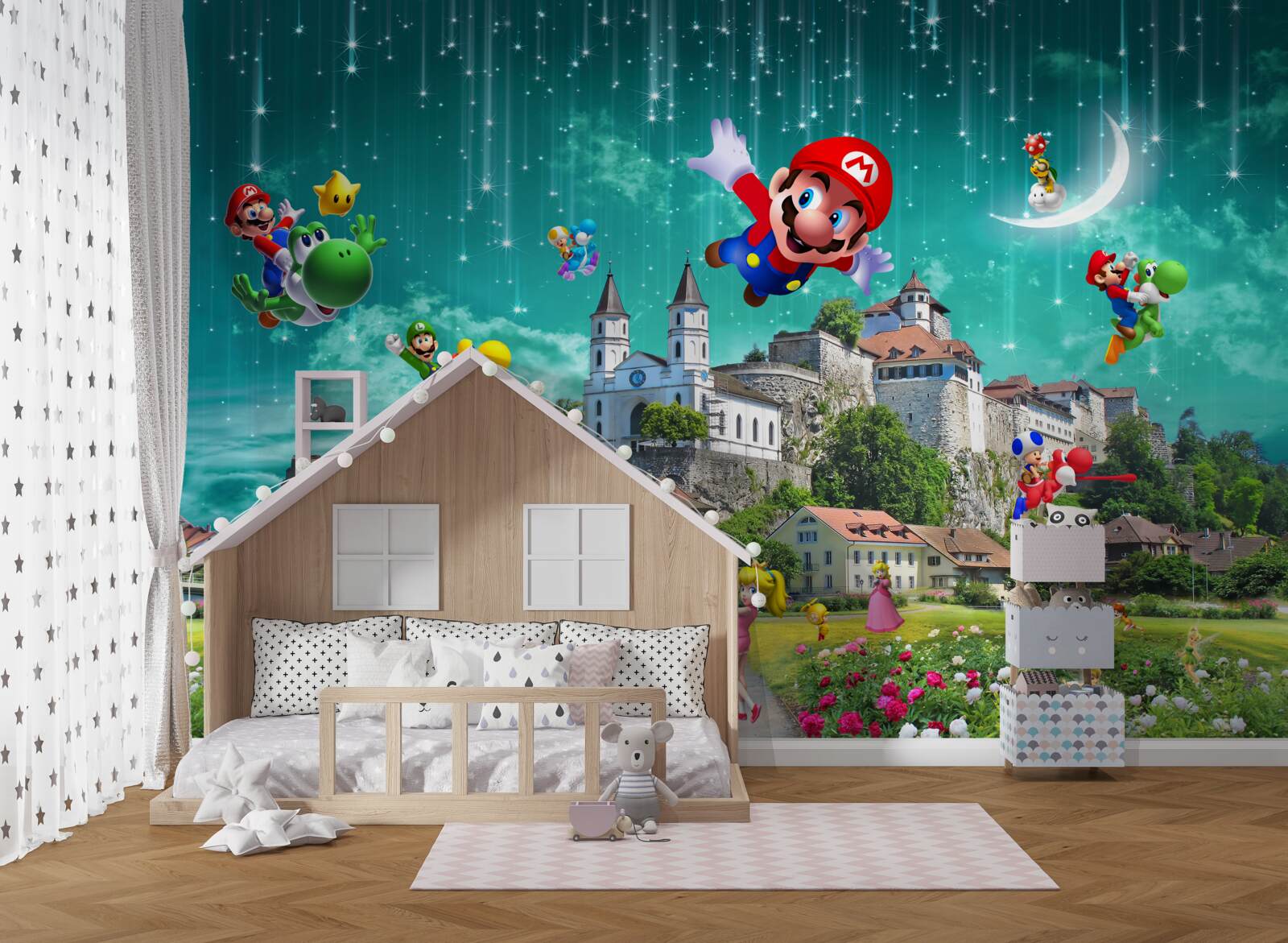 Fototapeta postacie mario w metropolii