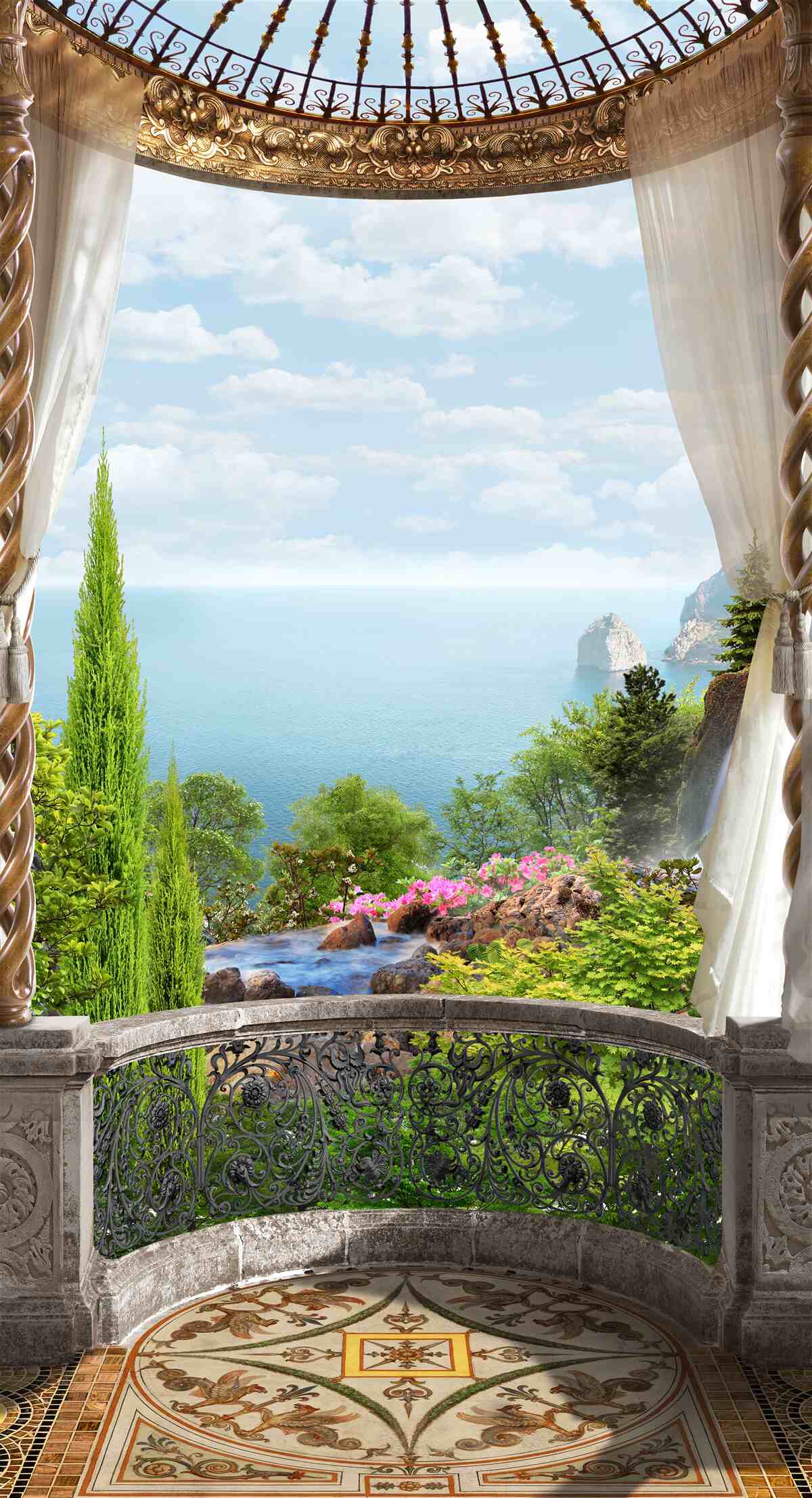 Fototapeta balkon ze wspaniałym widokiem