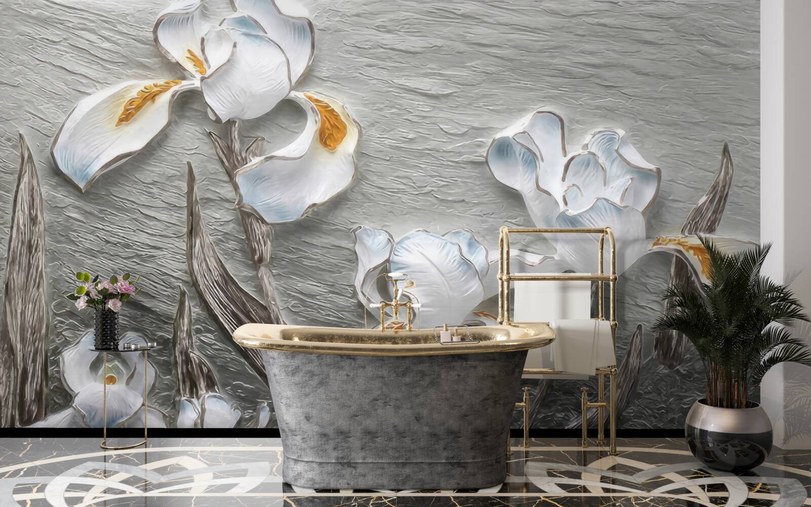 Fototapeta obszerne białe kwiaty pokazane na zdjęciu