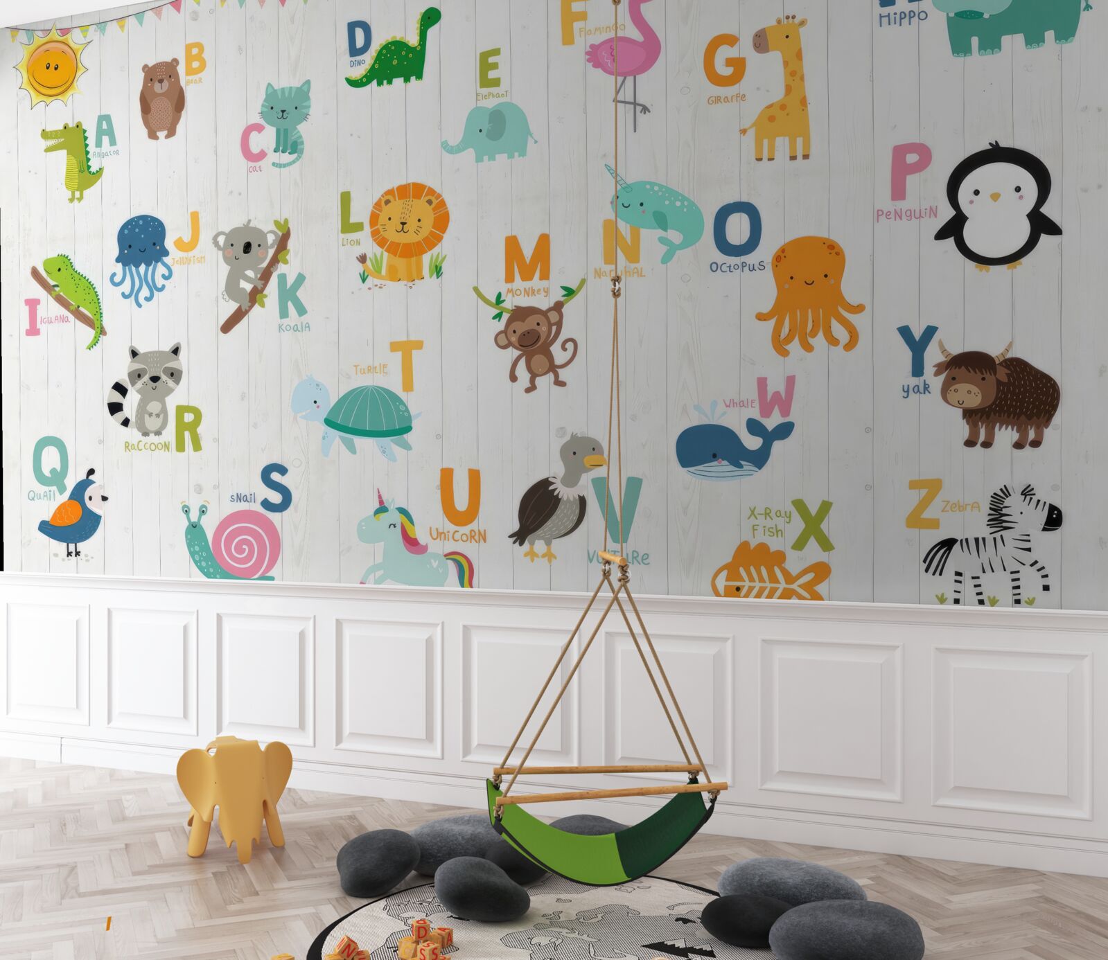 Fototapeta alfabet z wizerunkami zwierząt
