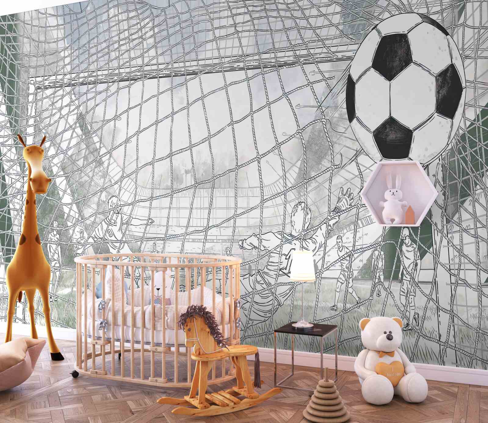 Fototapeta kontury piłkarzy na boisku