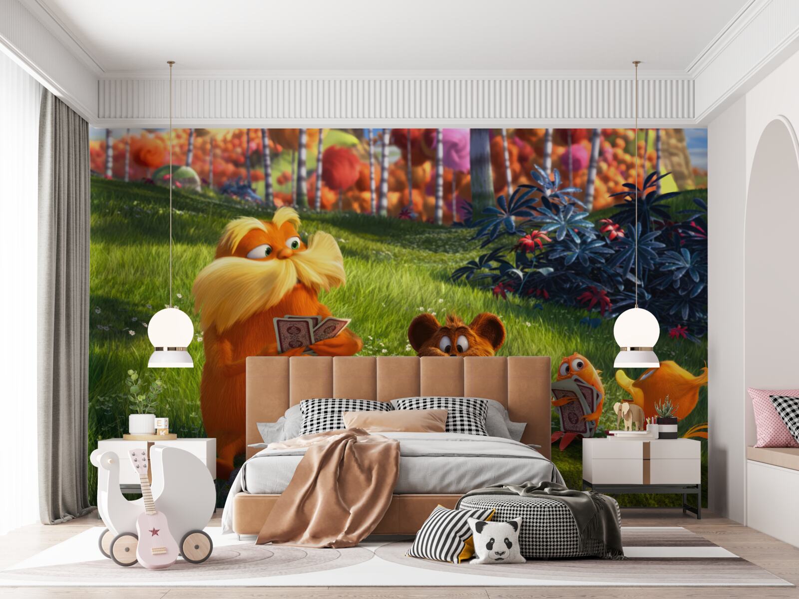 Fototapeta na leśnej polanie zwierzęta z zapałem grają w karty