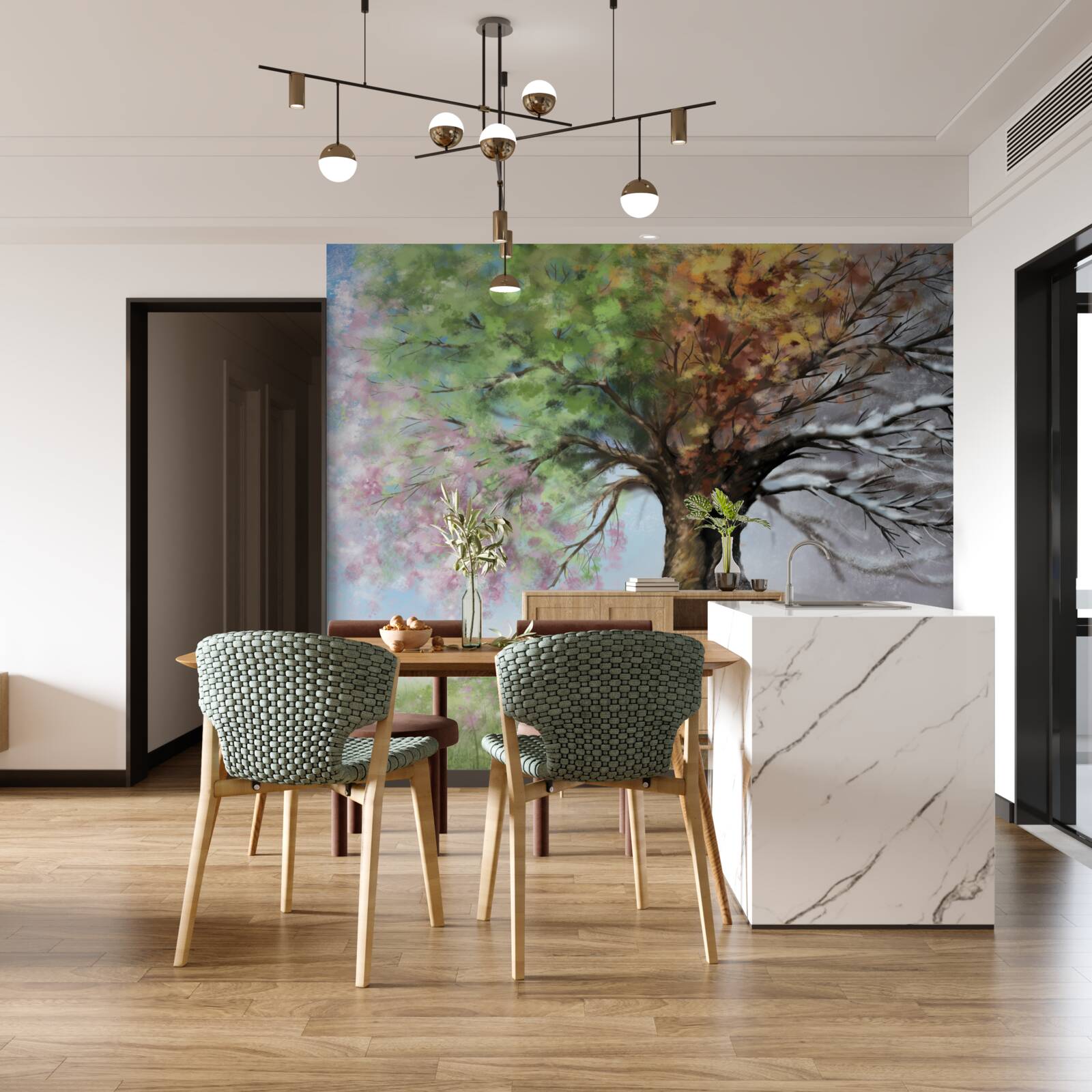 Fototapeta drzewo przedstawia wszystkie cztery pory roku