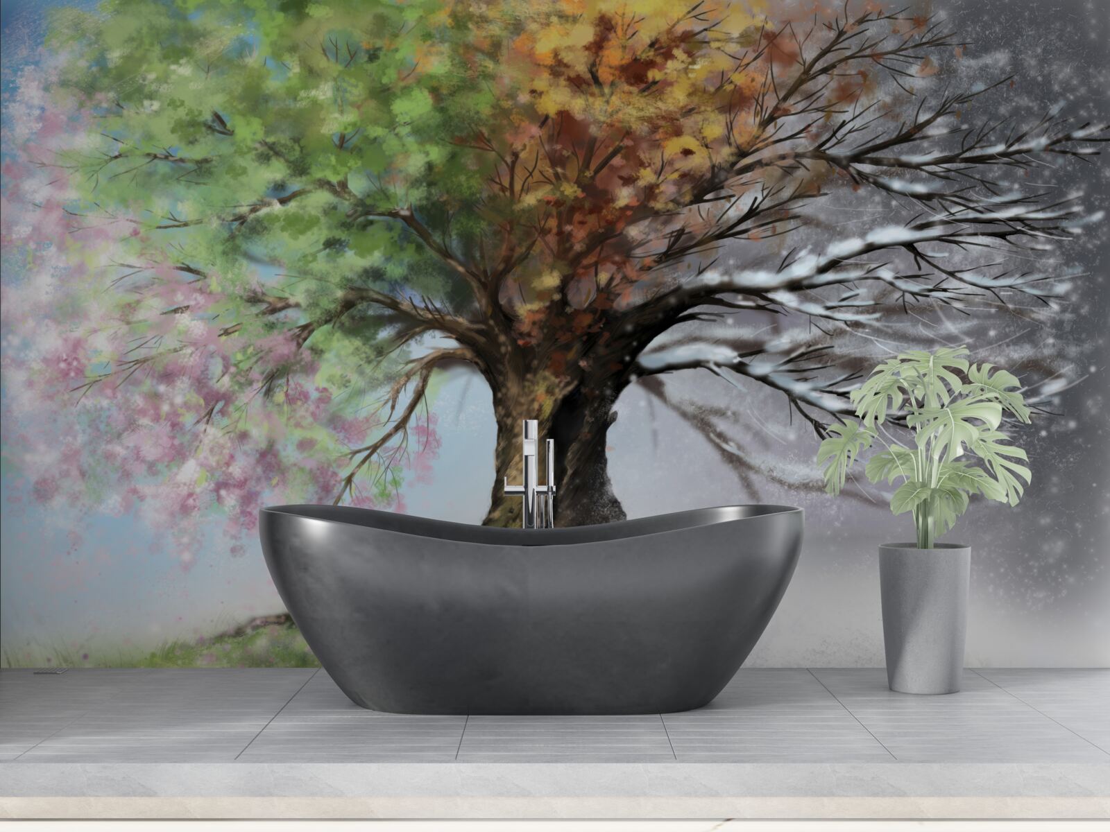 Fototapeta drzewo przedstawia wszystkie cztery pory roku