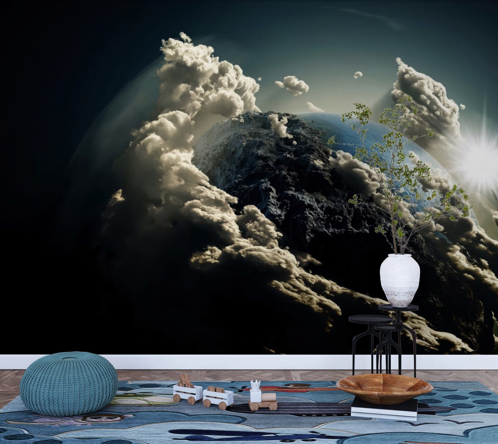 Fototapeta chmury otaczają ziemię