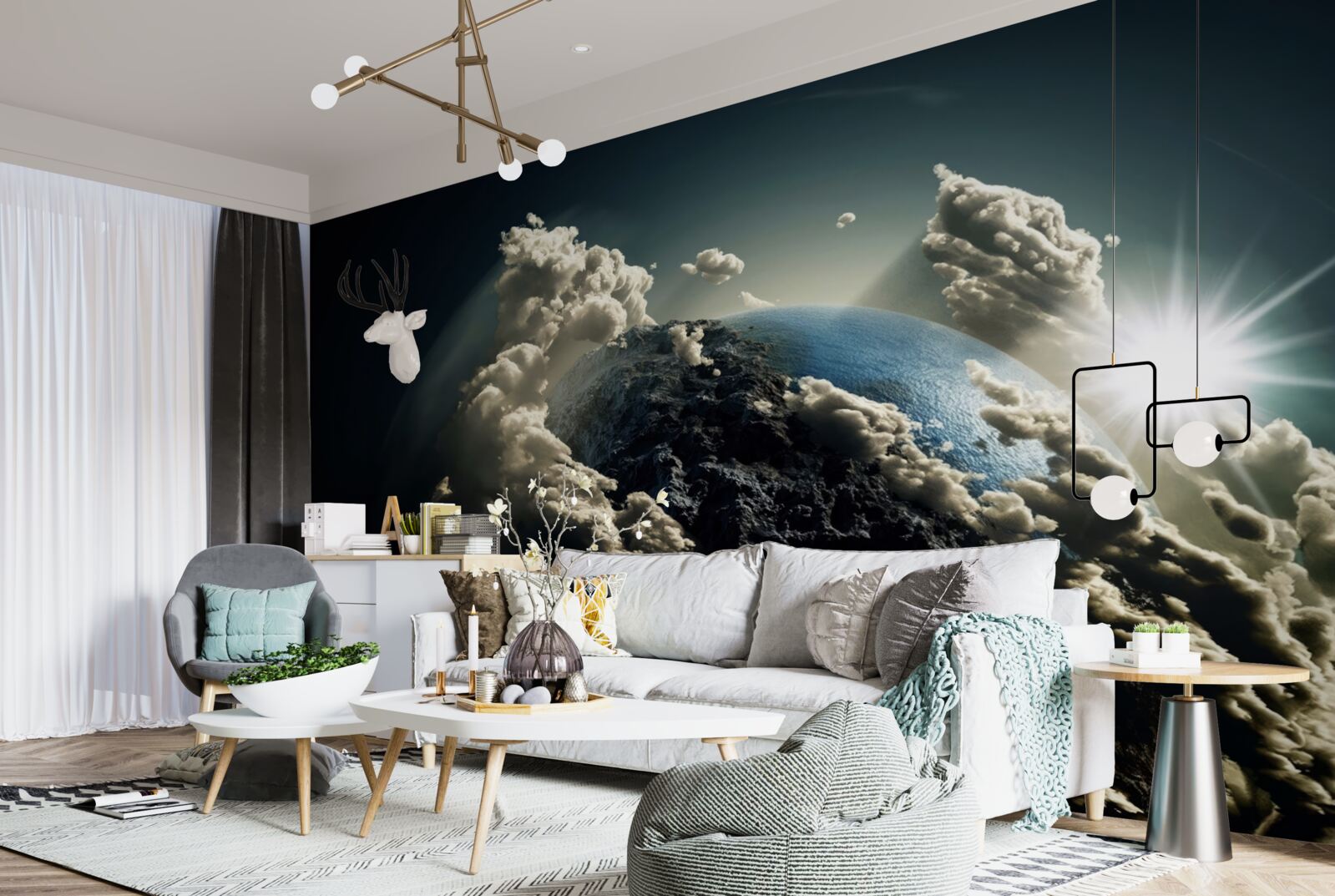 Fototapeta chmury otaczają ziemię