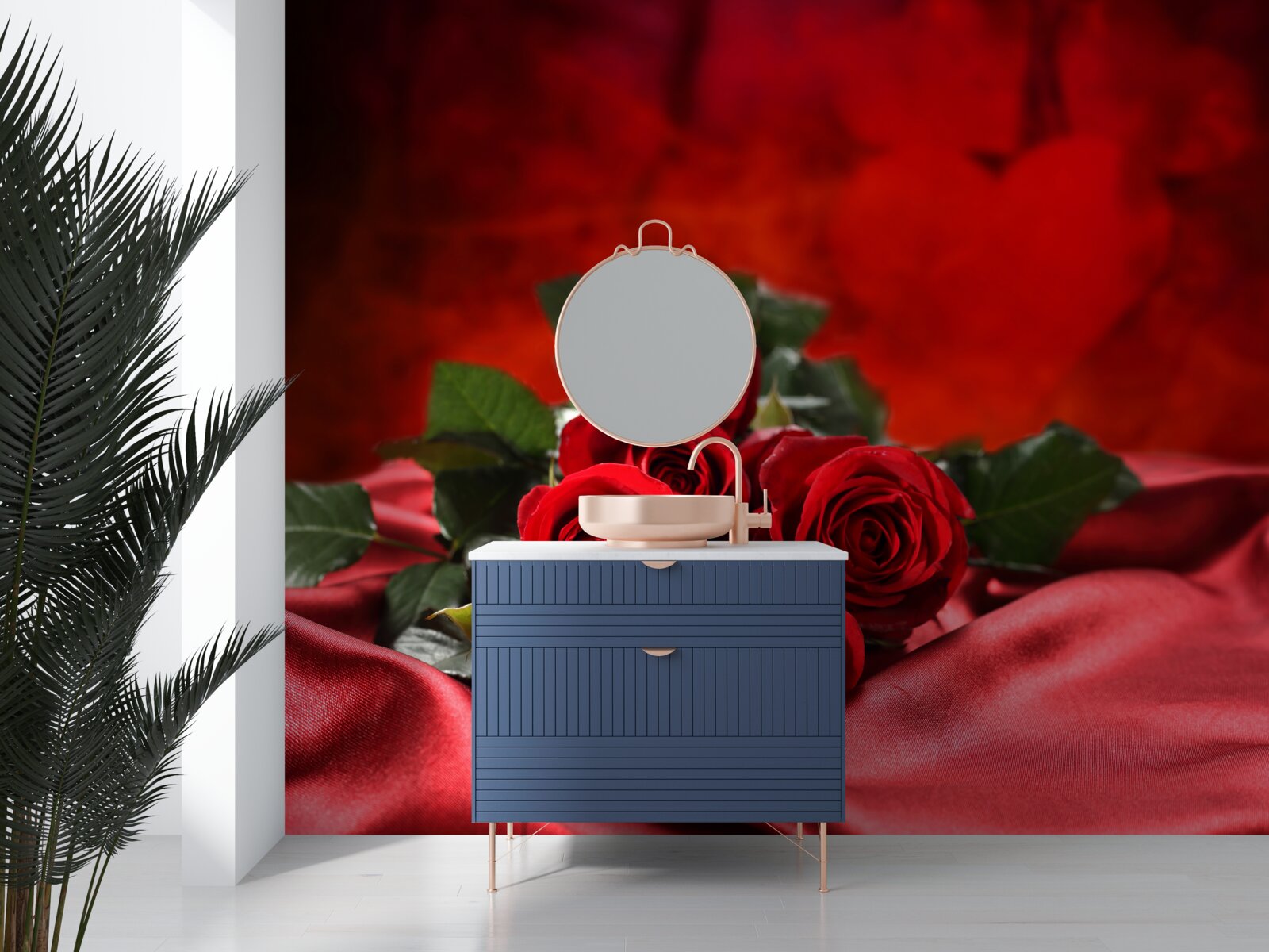 Fototapeta szkarłatne róże na bordowej satynie