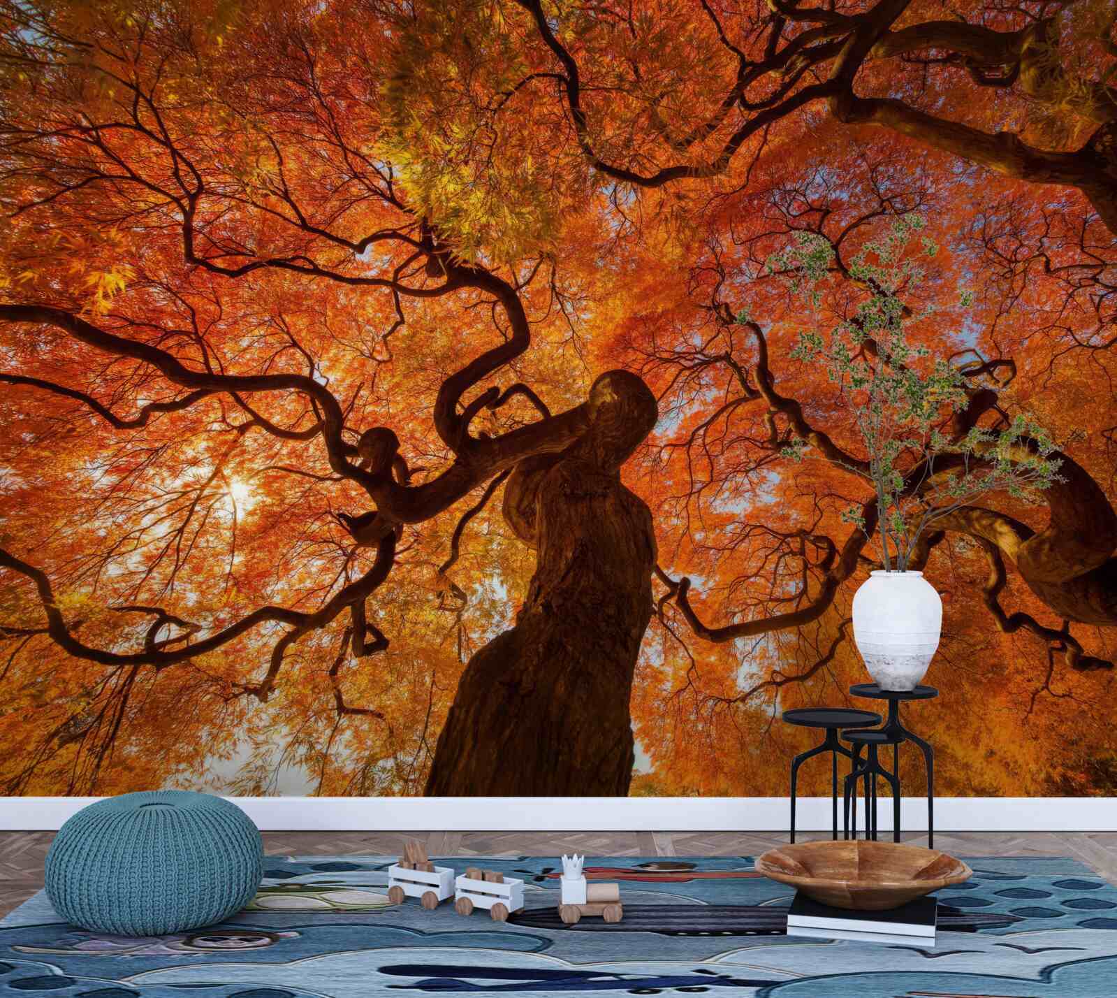 Fototapeta widok z dołu na drzewo jesienią