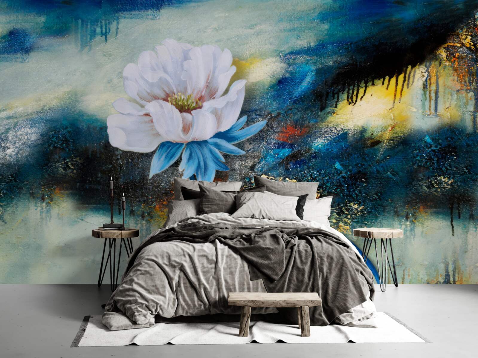 Fototapeta duży biały kwiat