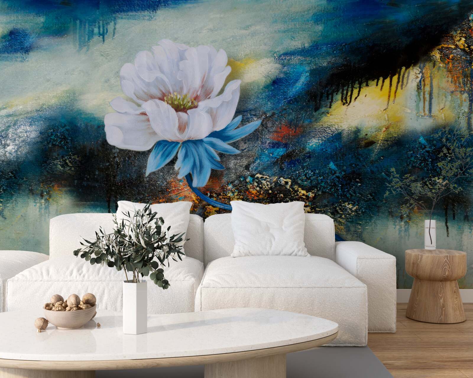 Fototapeta duży biały kwiat