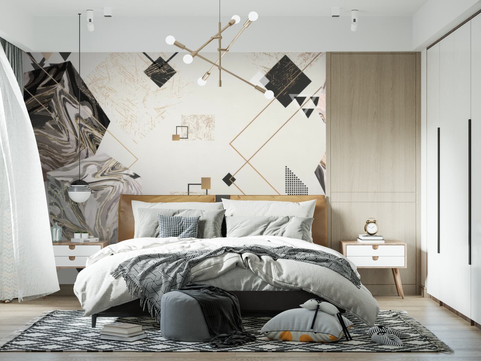 Fototapeta kostki w paski z efektem 3d