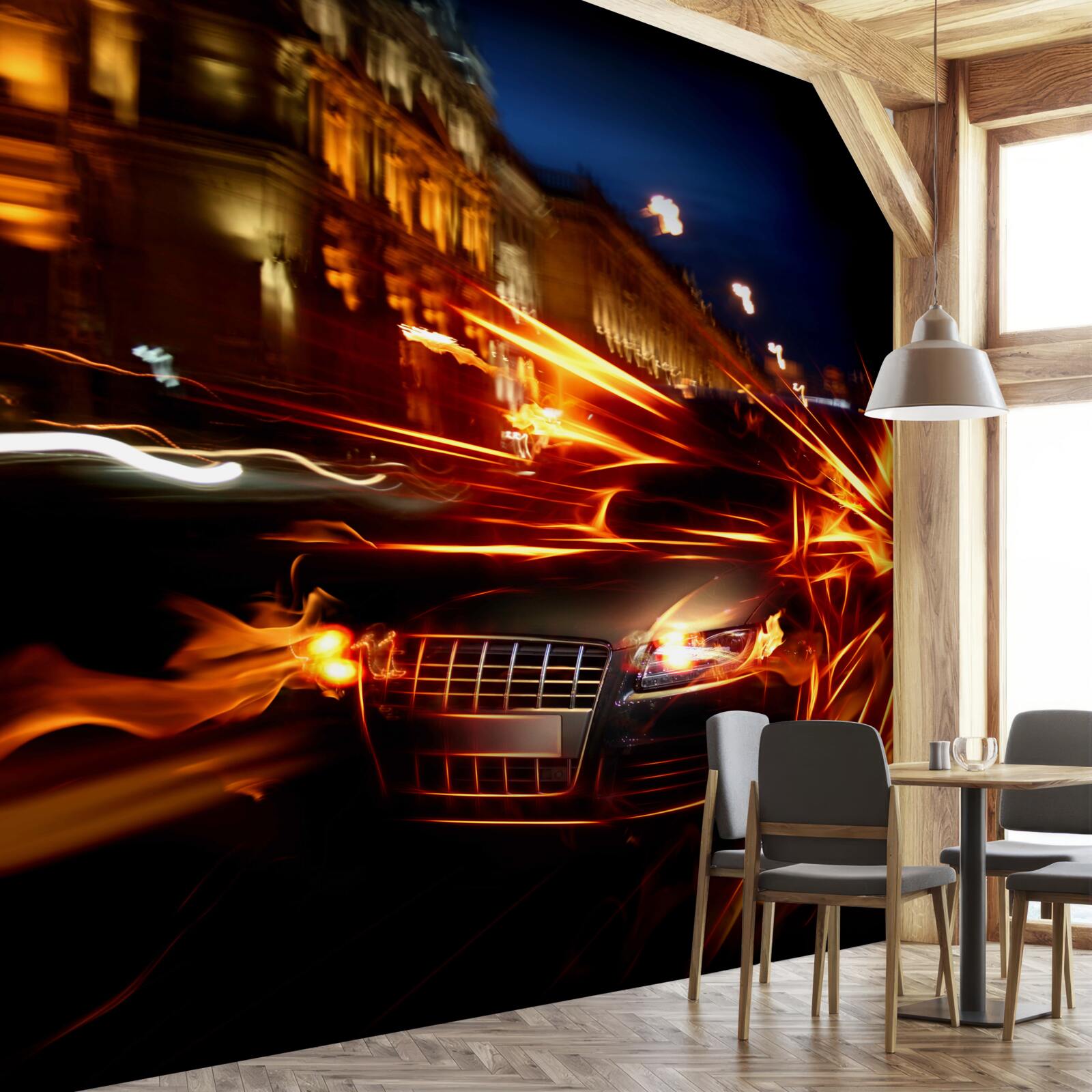 Fototapeta samochód w świetle nocnym