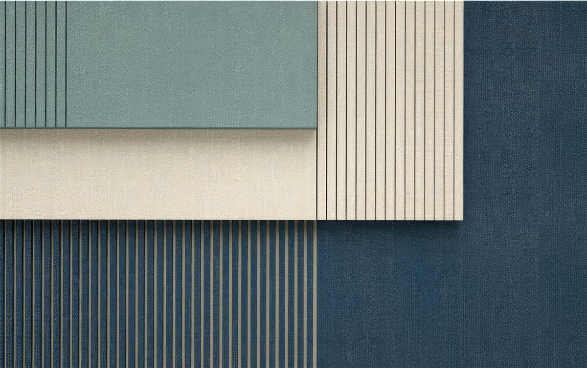 Fototapeta tło w kolorach niebieskim, beżowym i zielonym