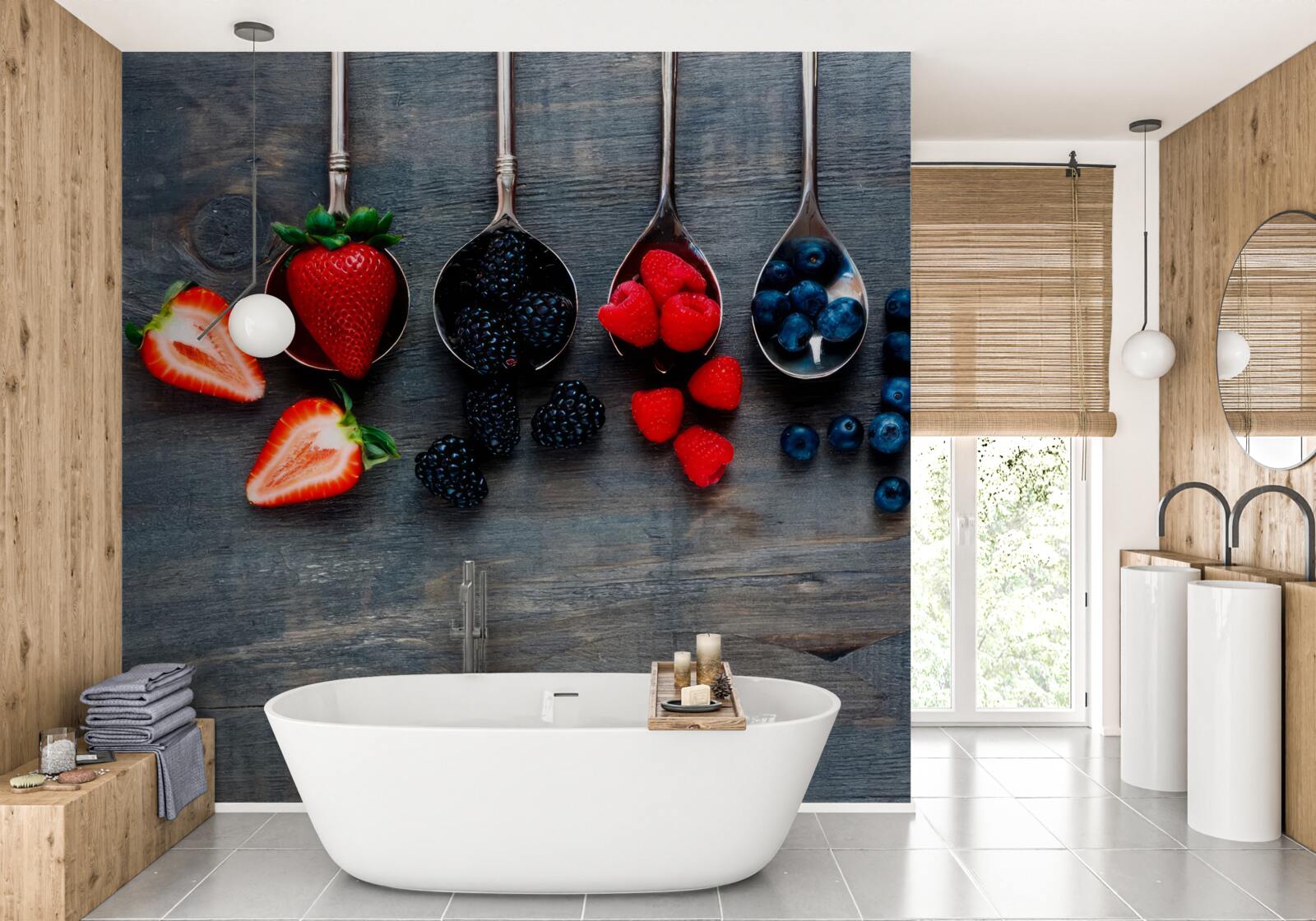 Fototapeta Łyżki wypełnione jagodami