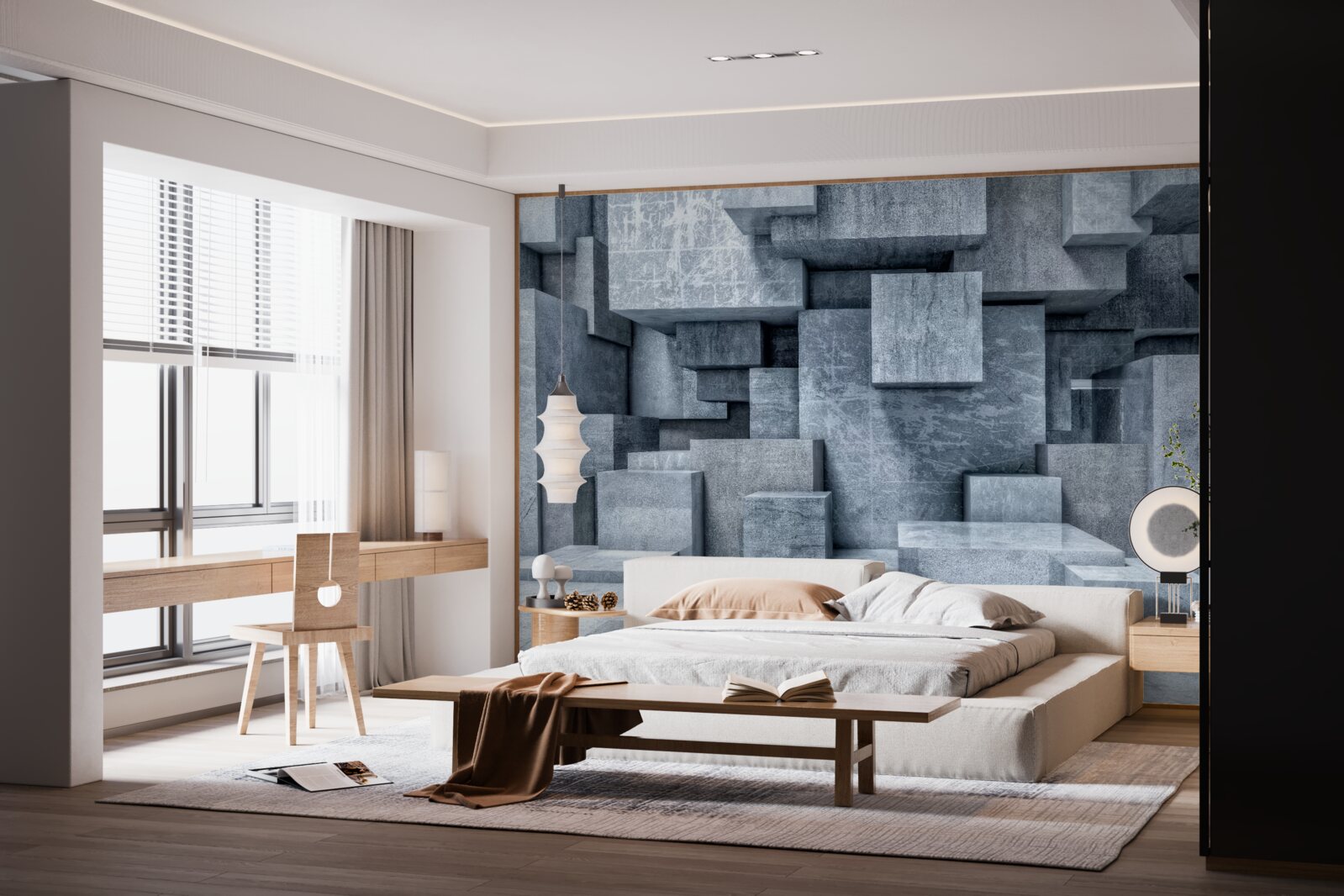 Fototapeta trójwymiarowe szare kostki