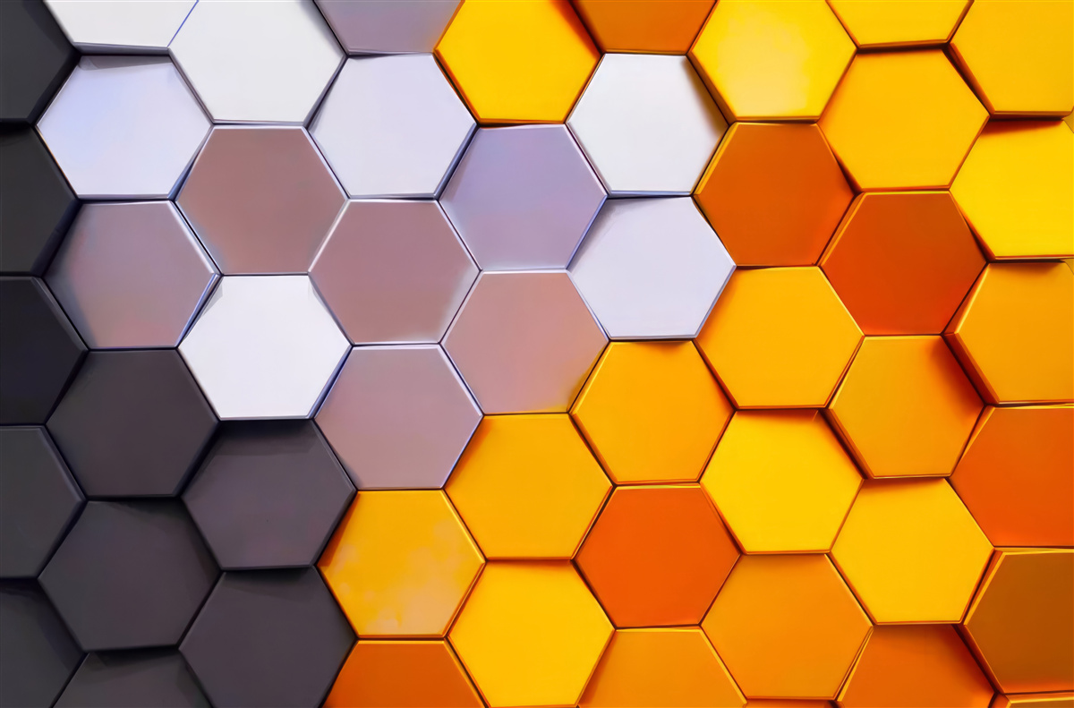 Fototapeta wielokolorowe sześciokątne kształty