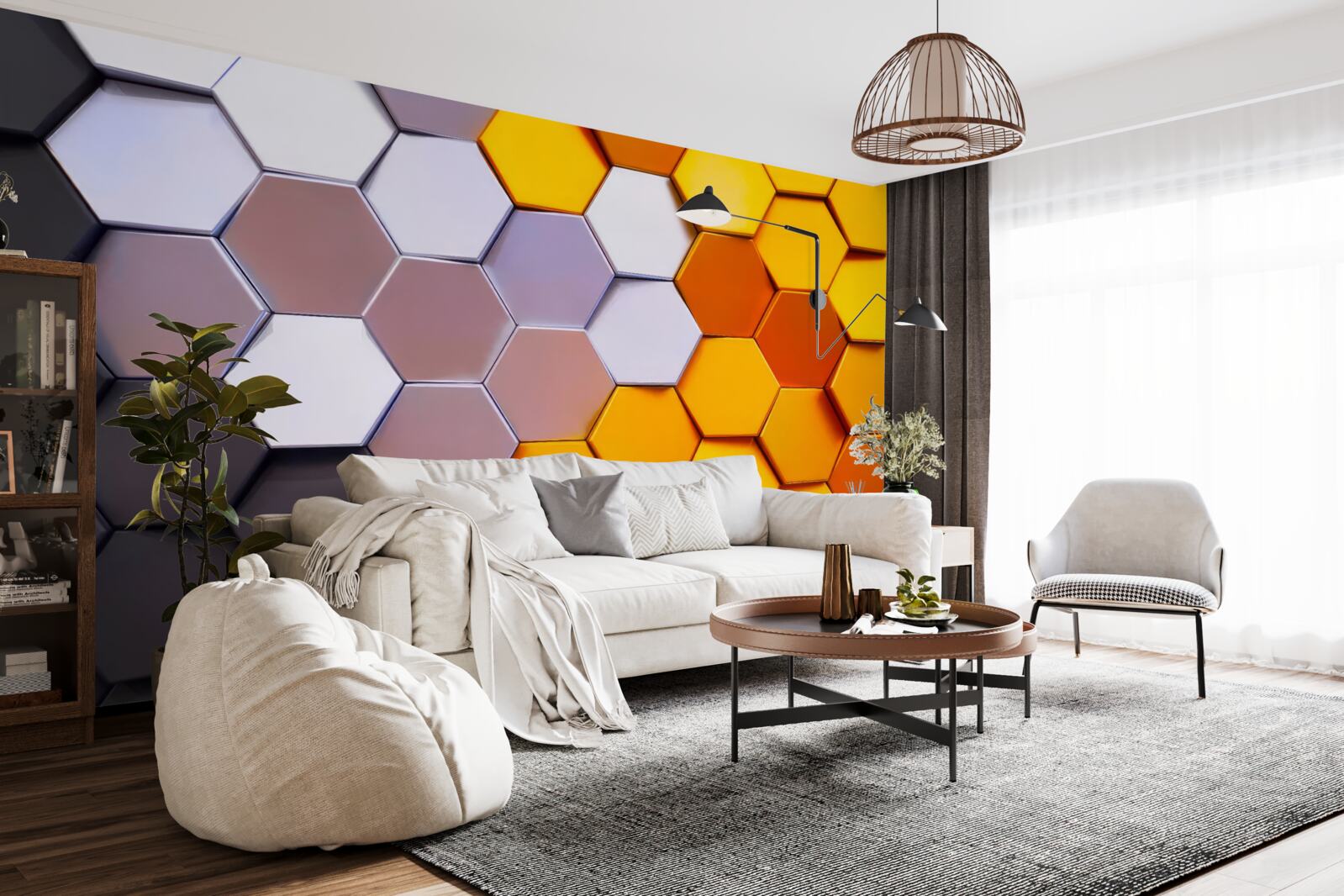 Fototapeta wielokolorowe sześciokątne kształty