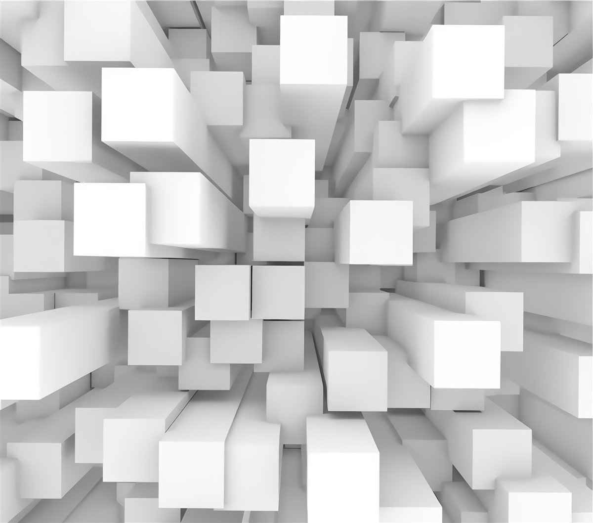 Fototapeta trójwymiarowe białe równoległościany