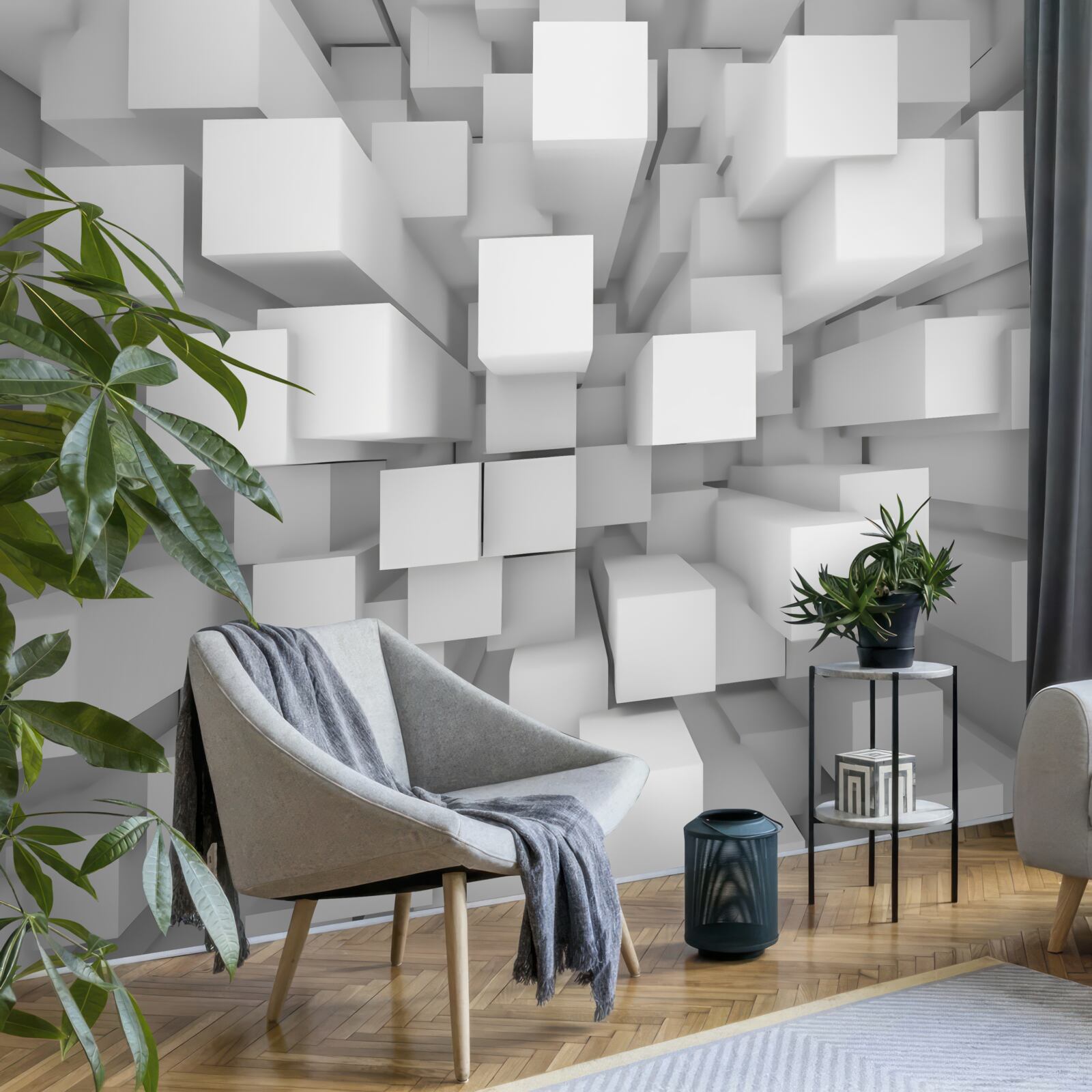 Fototapeta trójwymiarowe białe równoległościany