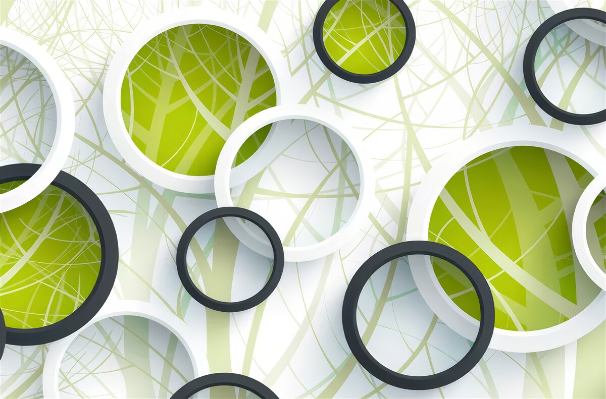 Fototapeta tło składające się z obszernych czarno-białych kółek