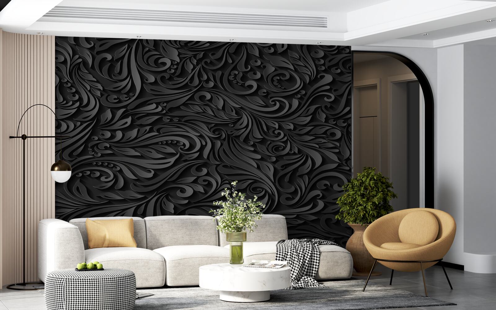 Fototapeta czarne loki o różnych kształtach