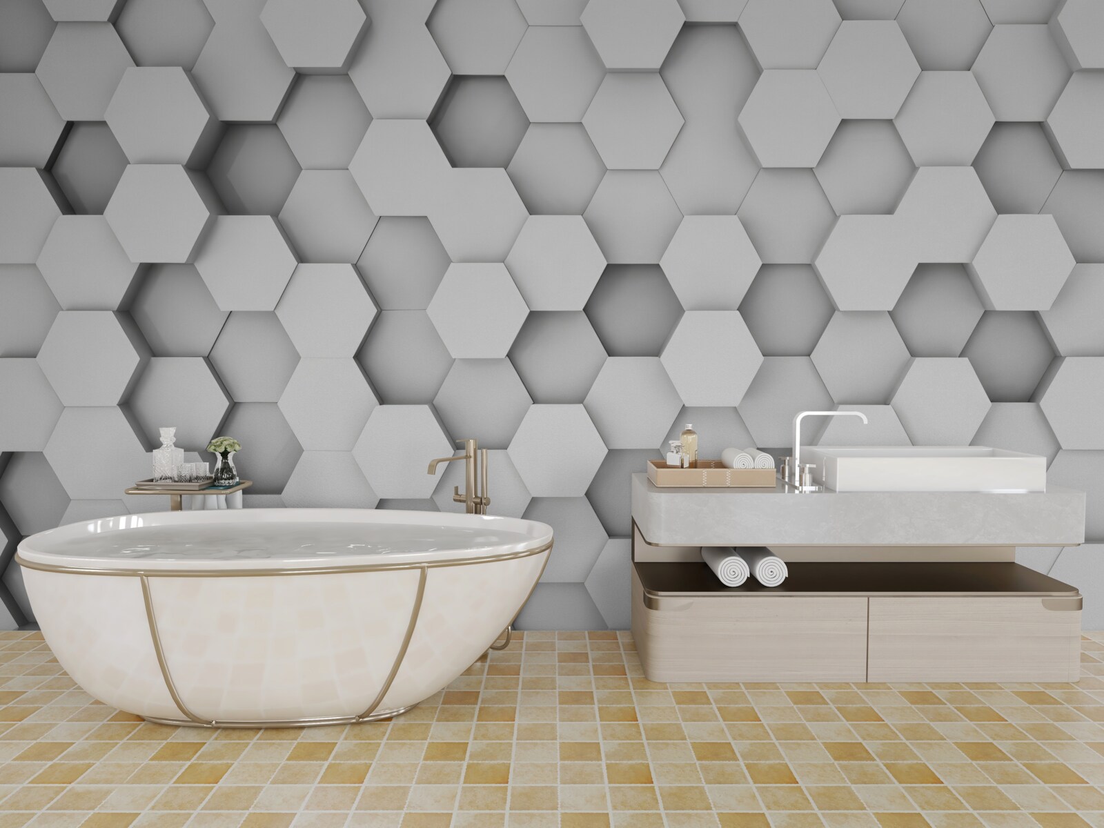 Fototapeta tło jasnych sześciokątów