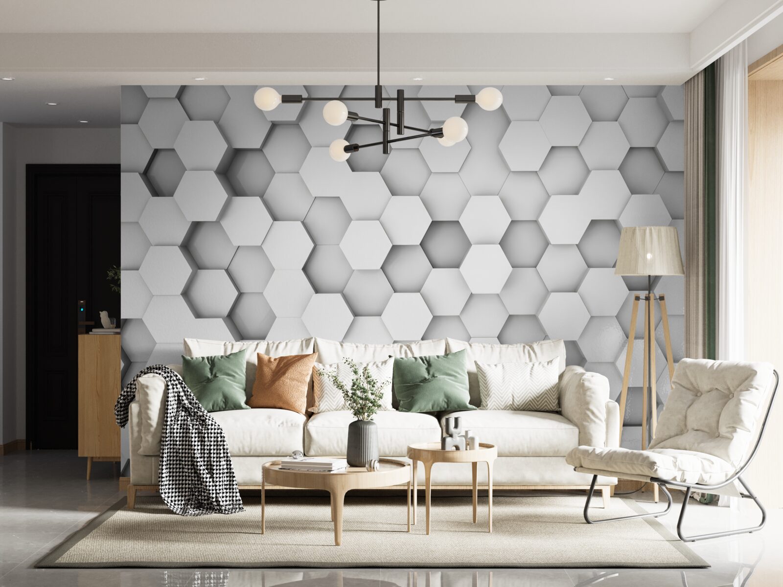 Fototapeta tło jasnych sześciokątów