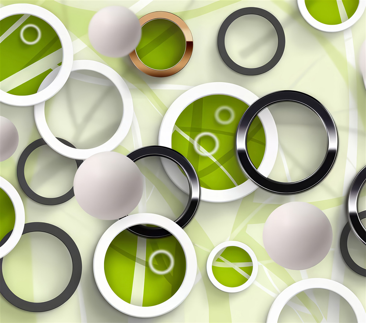 Fototapeta koła w różnych kolorach i rozmiarach