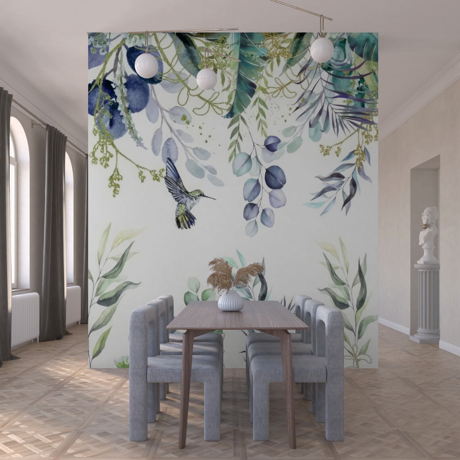 Fototapeta koliber zbliża się do kwiatu