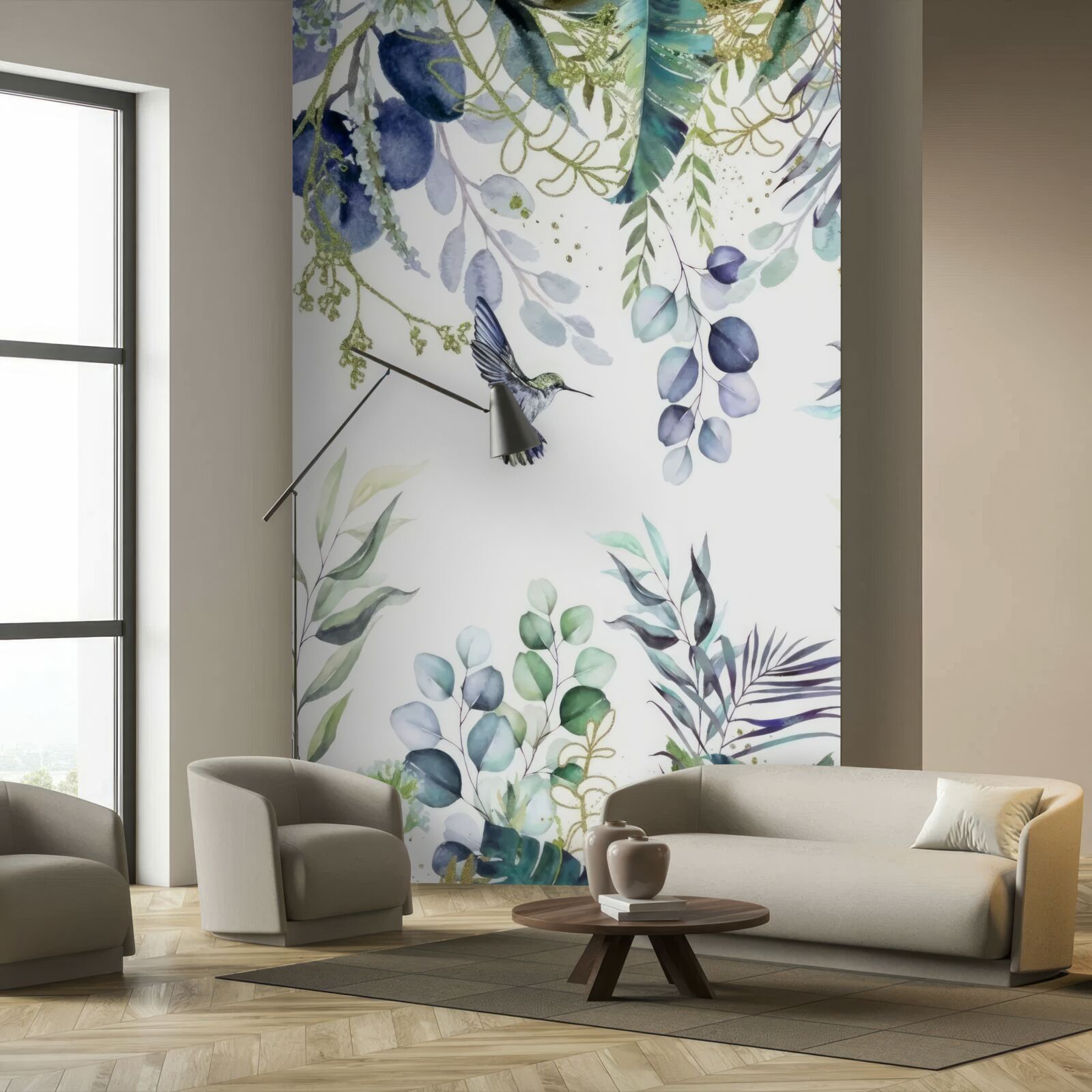 Fototapeta koliber zbliża się do kwiatu