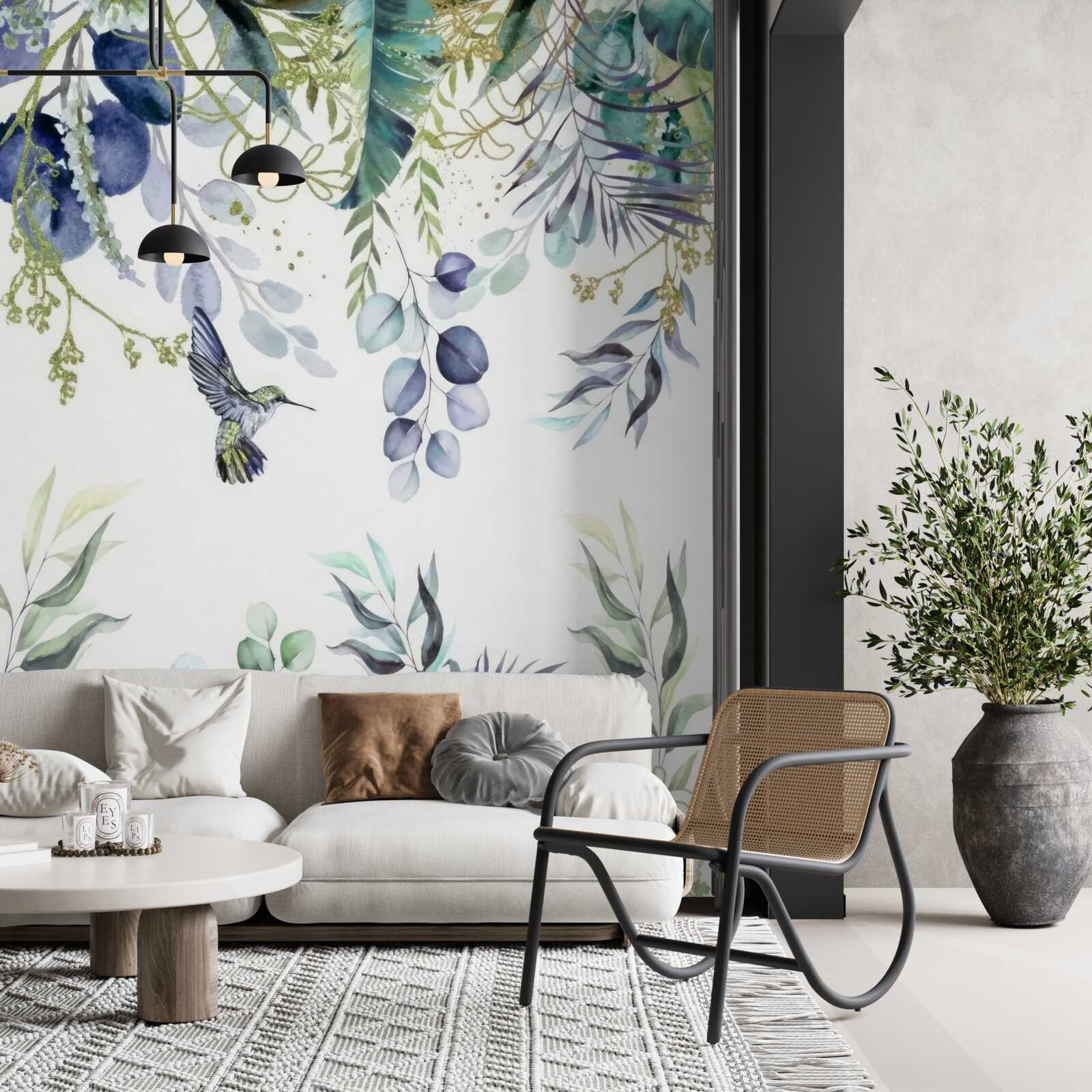 Fototapeta koliber zbliża się do kwiatu