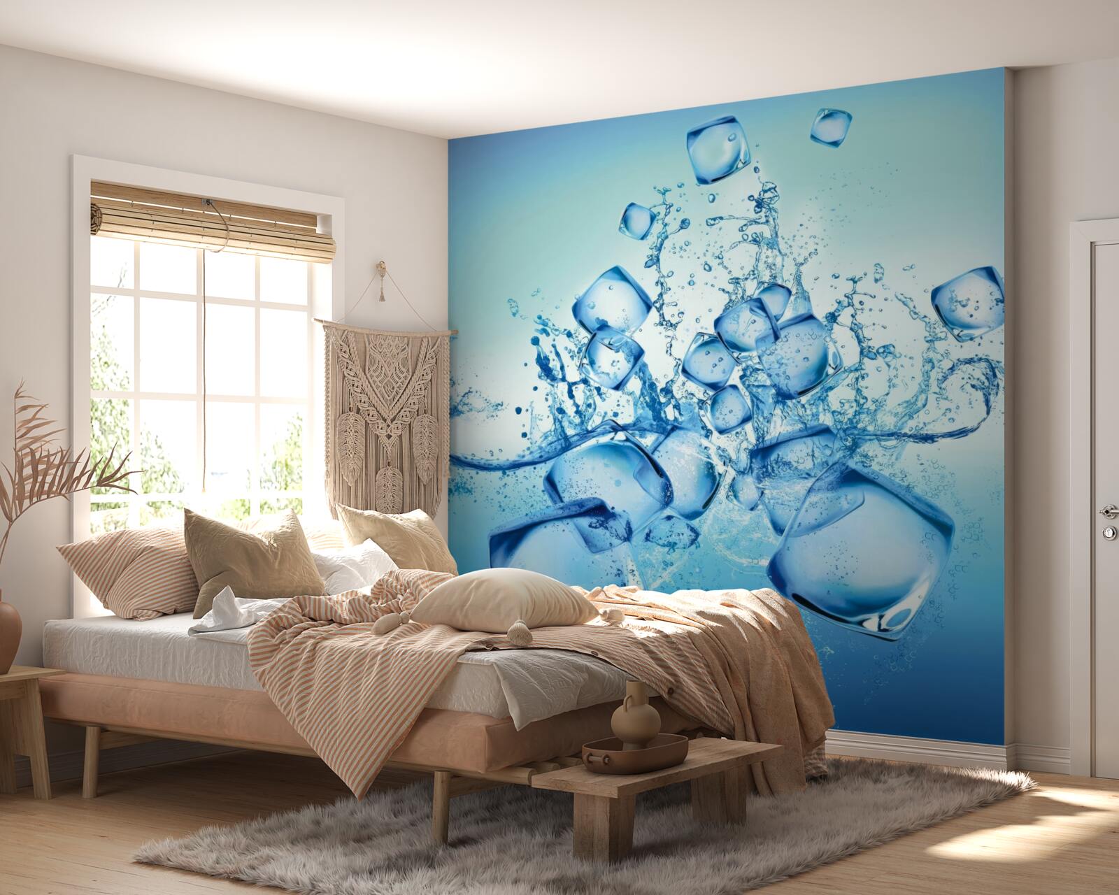 Fototapeta lód w postaci kostek w płynie