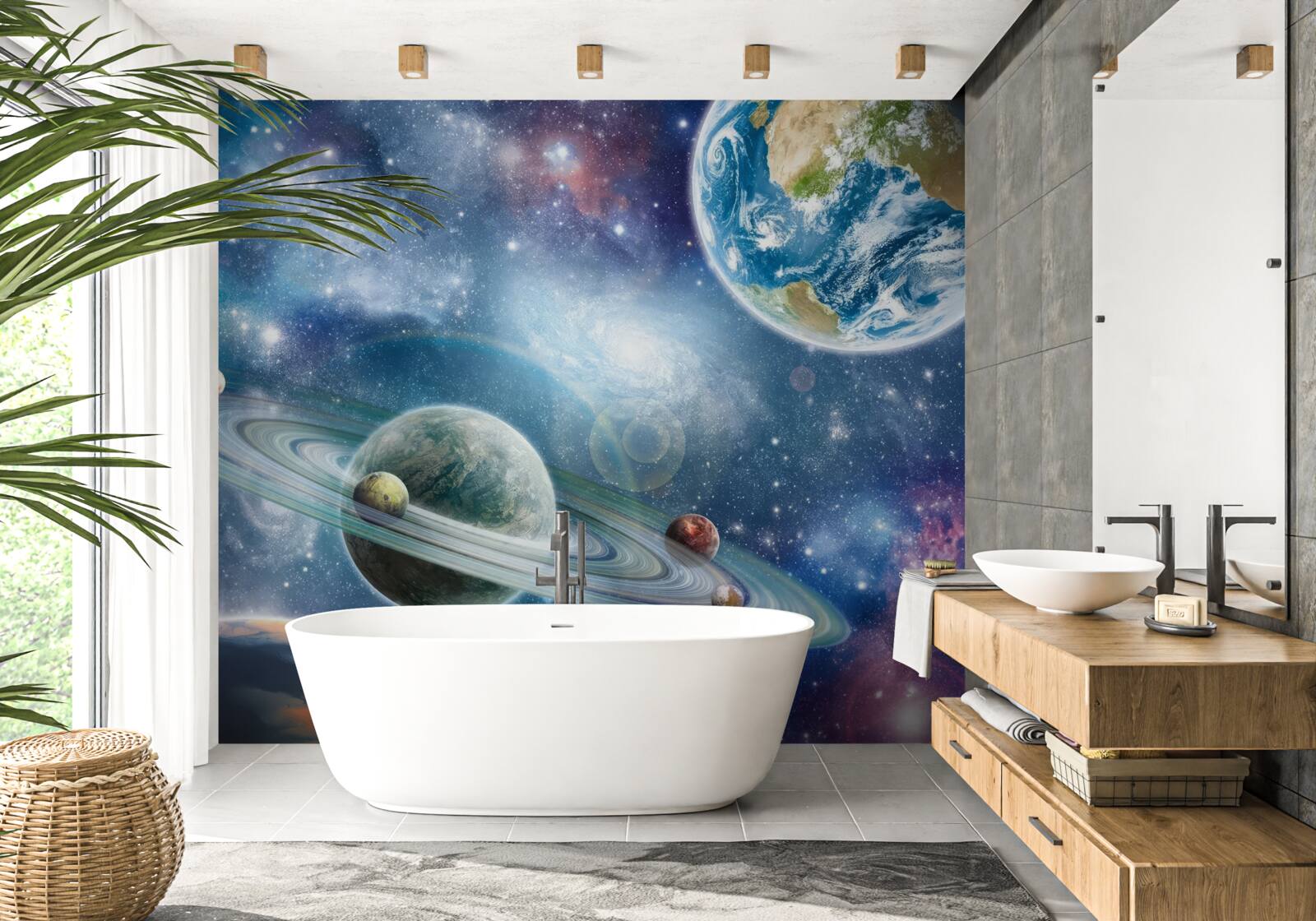 Fototapeta ciała niebieskie w kosmosie