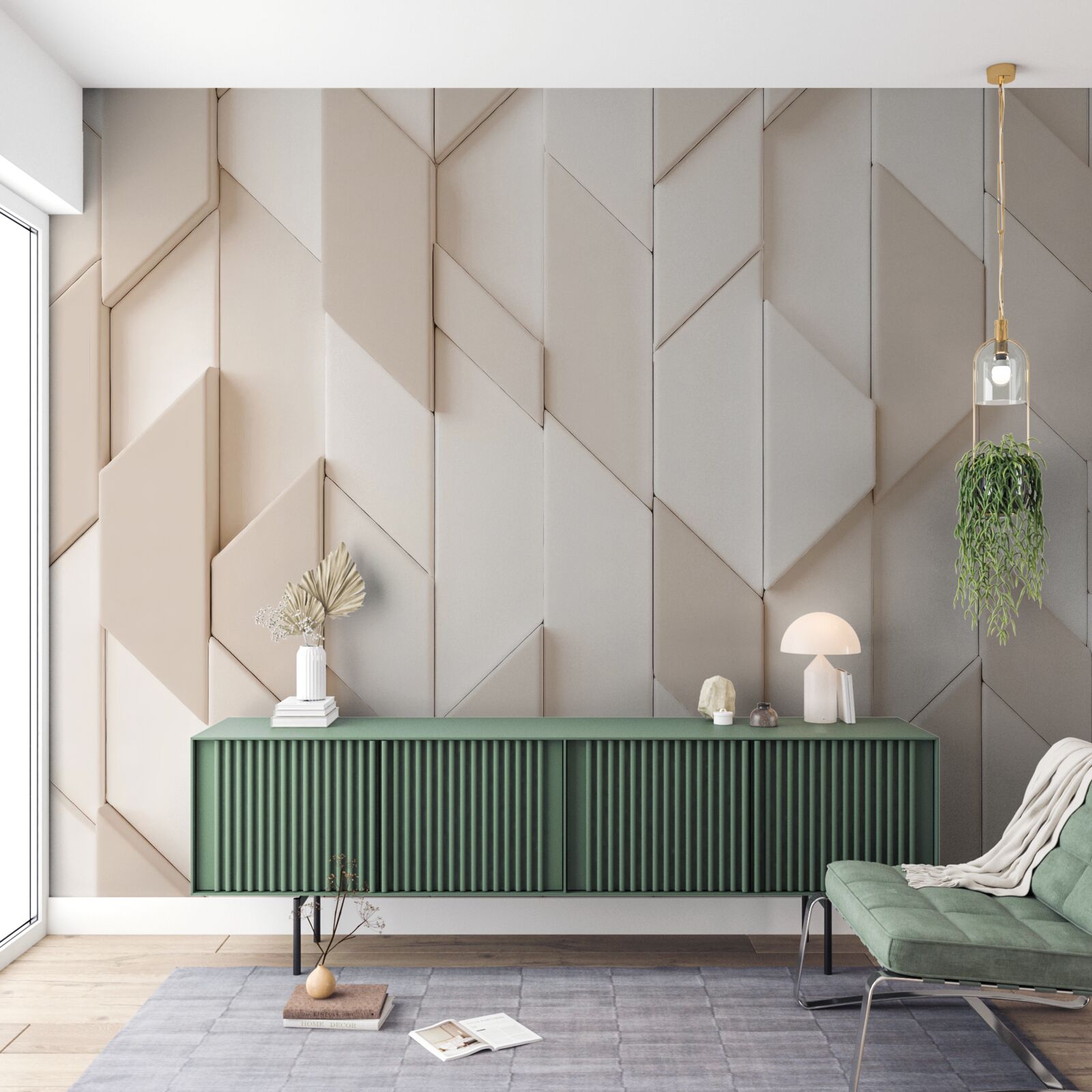 Fototapeta trójwymiarowe kształty z czterema twarzami