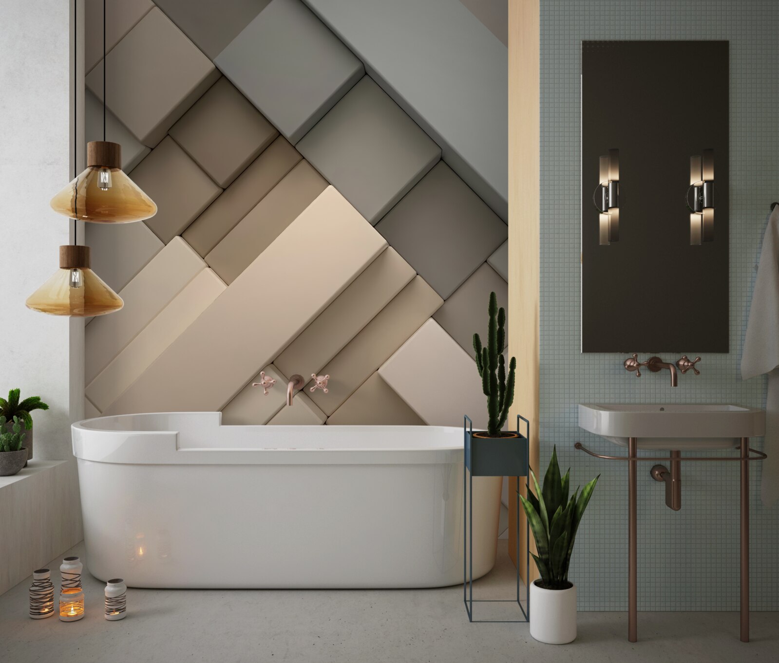 Fototapeta lekkie geometryczne kształty z objętością