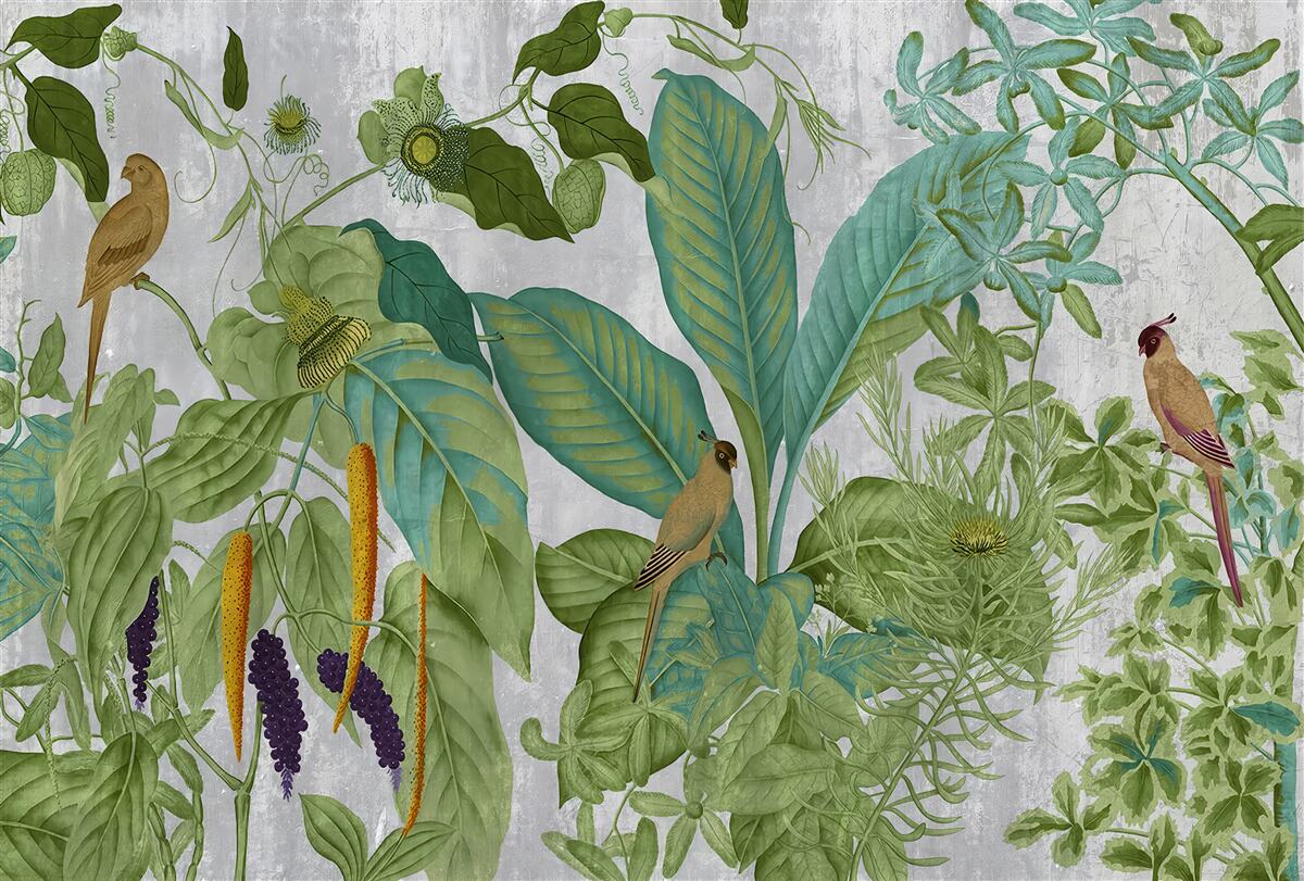 Fototapeta wśród zielonych liści są papugi