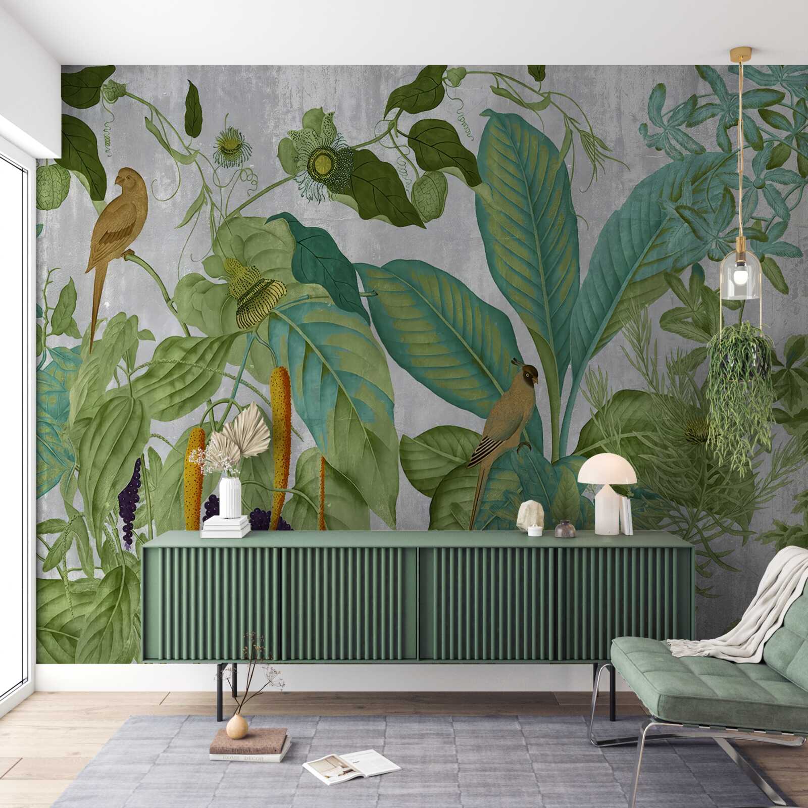 Fototapeta wśród zielonych liści są papugi