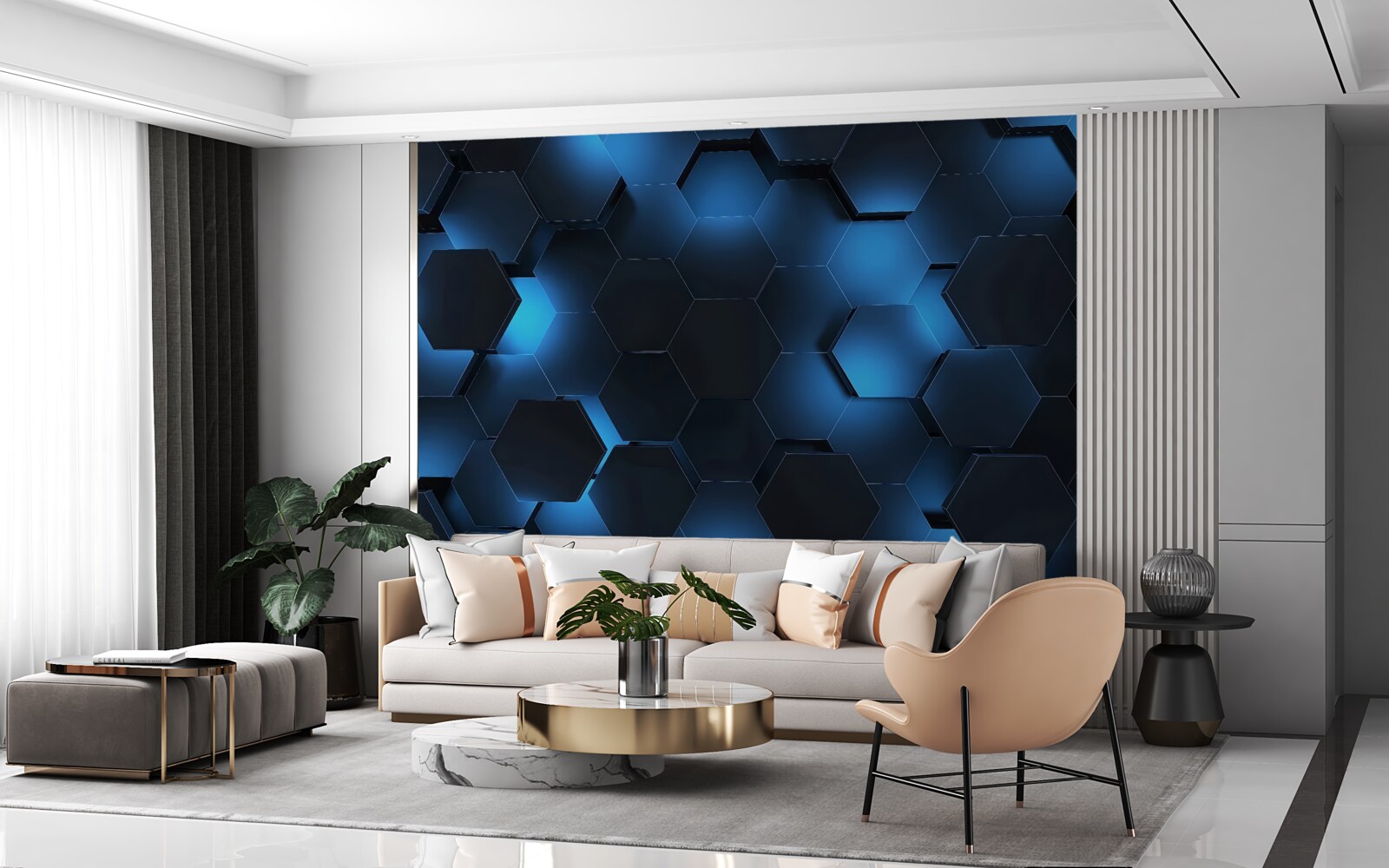 Fototapeta sześciokąty są ciemnoniebieskie