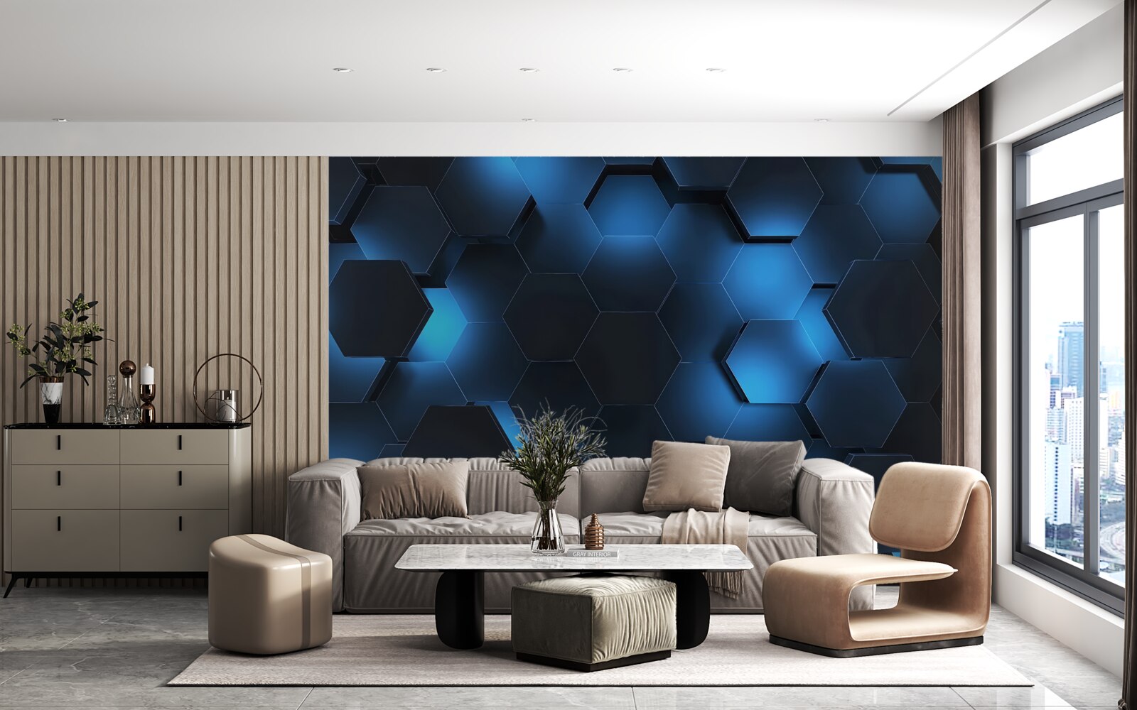 Fototapeta sześciokąty są ciemnoniebieskie