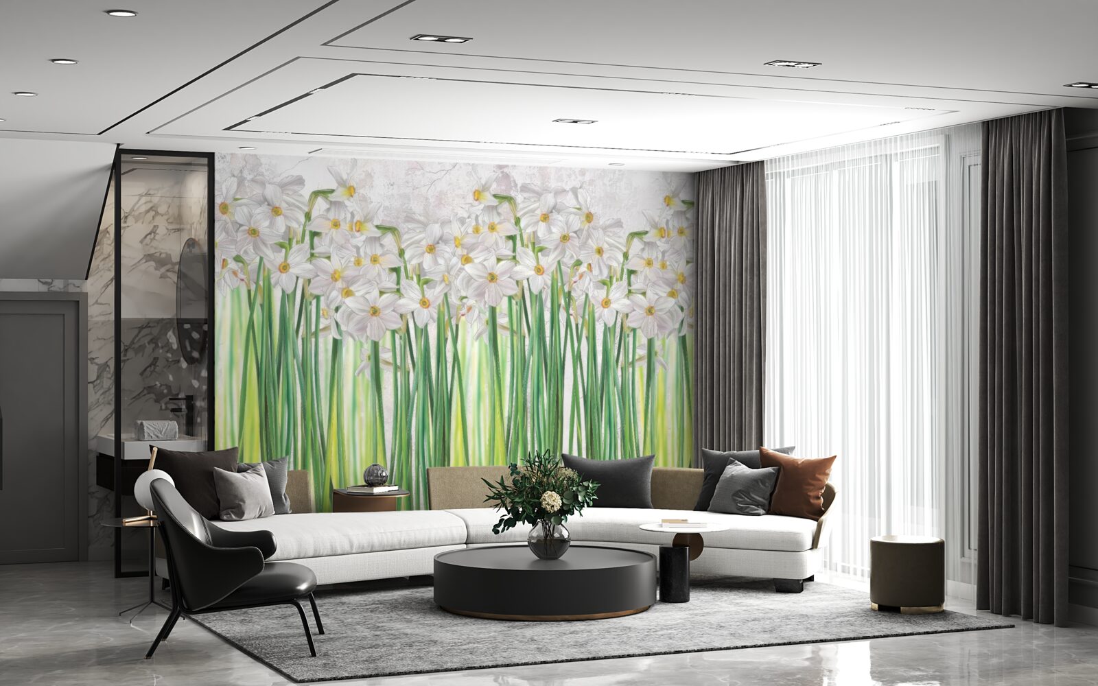 Fototapeta kwiaty żonkili są białe