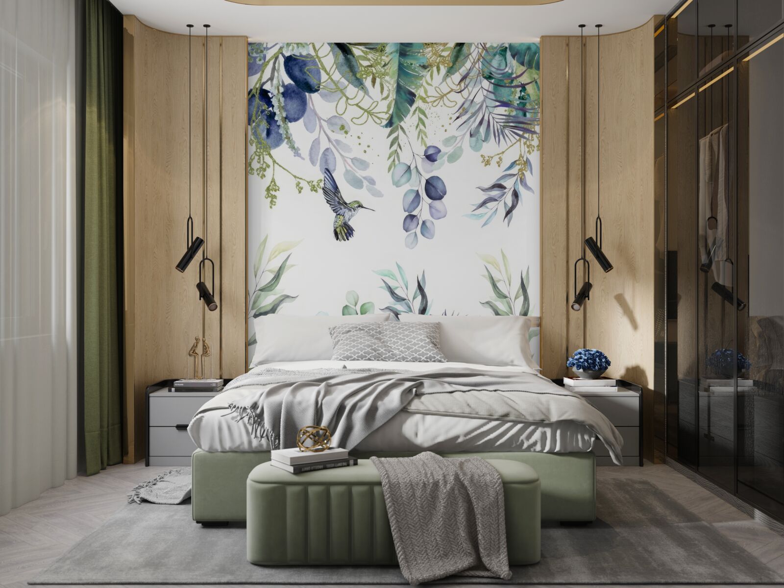 Fototapeta rośliny otaczają kolibry