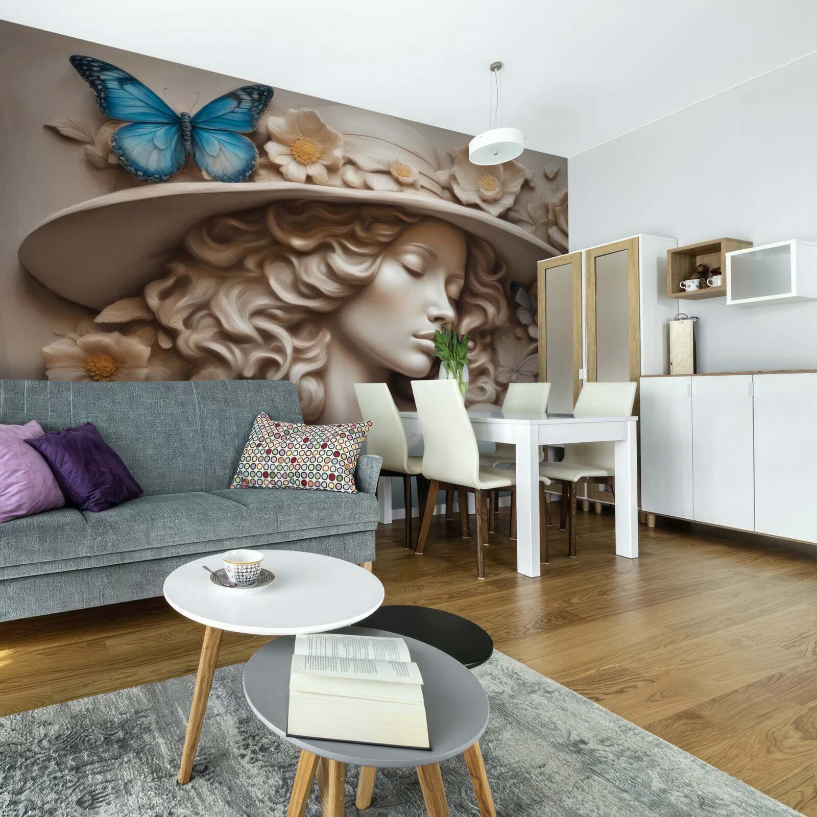 Fototapeta dziewczyna w kapeluszu i z zamkniętymi oczami